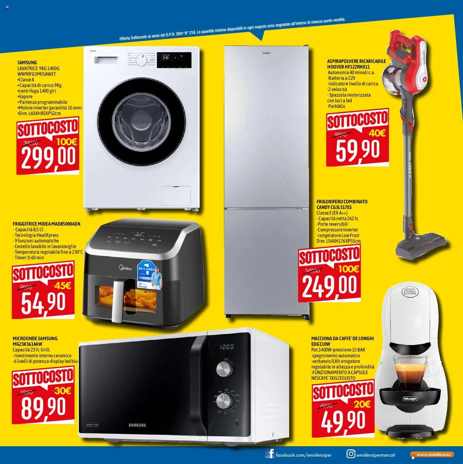 Volantino Emisfero del 26.02.2026 | Pagina: 3 | Prodotti: Microonde, Lavastoviglie, Aspirapolvere, Batteria