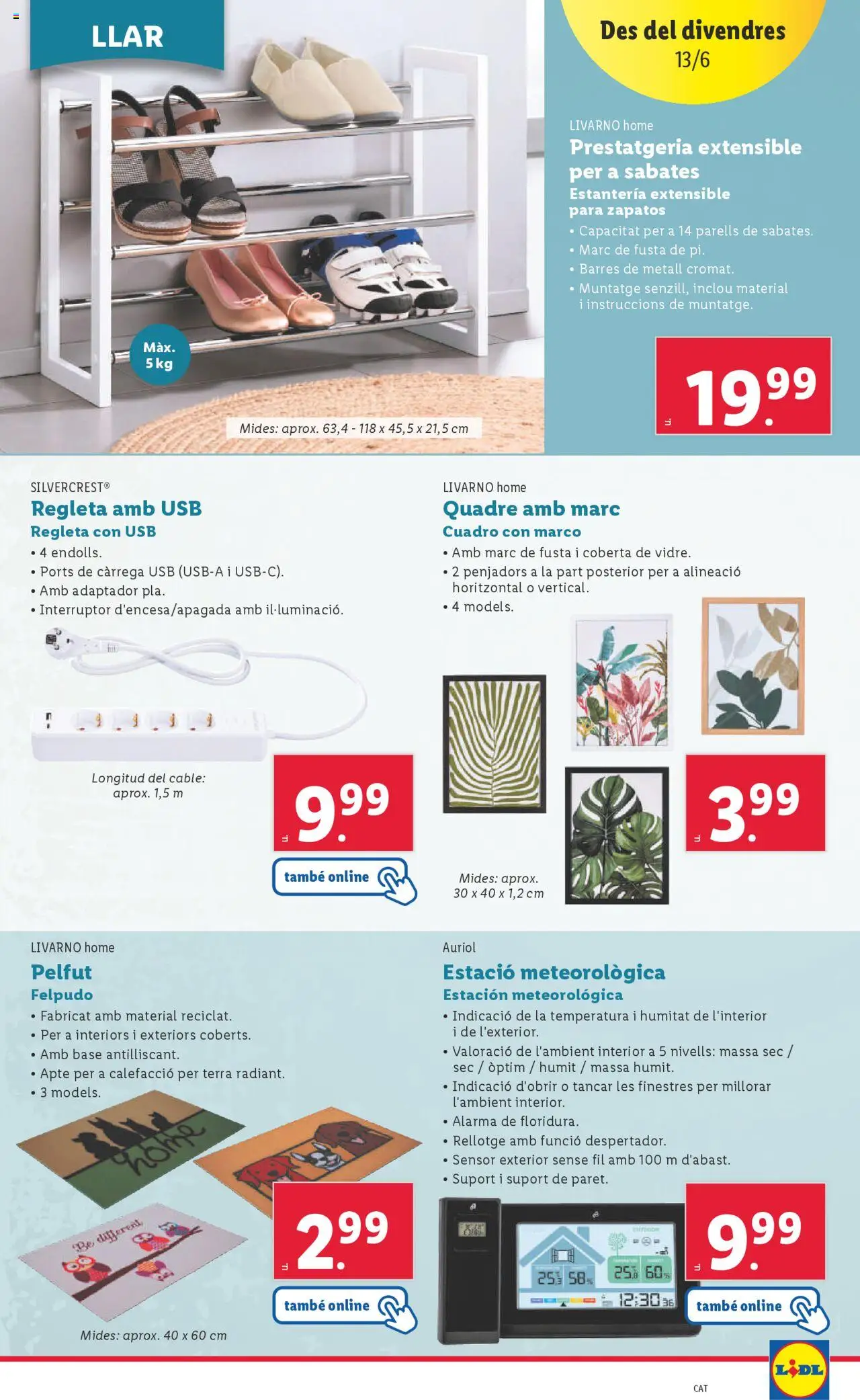 Lidl catálogo BCN │ válido desde el 09.06.2025 | Página: 43 | Productos: Cable, Estación meteorológica, Adaptador, Marco