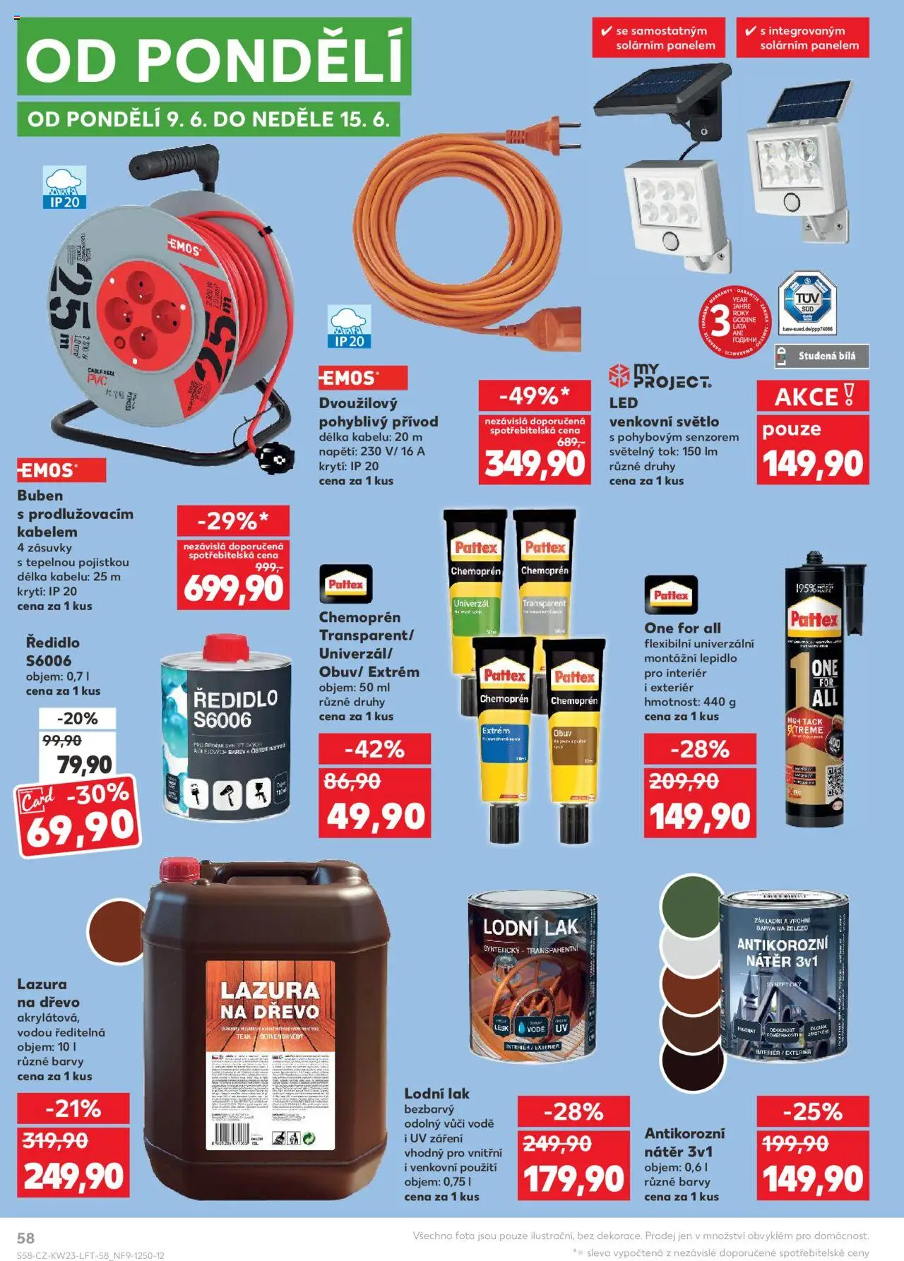 Kaufland leták - Praha 8 od 04.06.2025 | Strana: 58 | Produkty: Buben, Lazura na dřevo, Barvy, LED