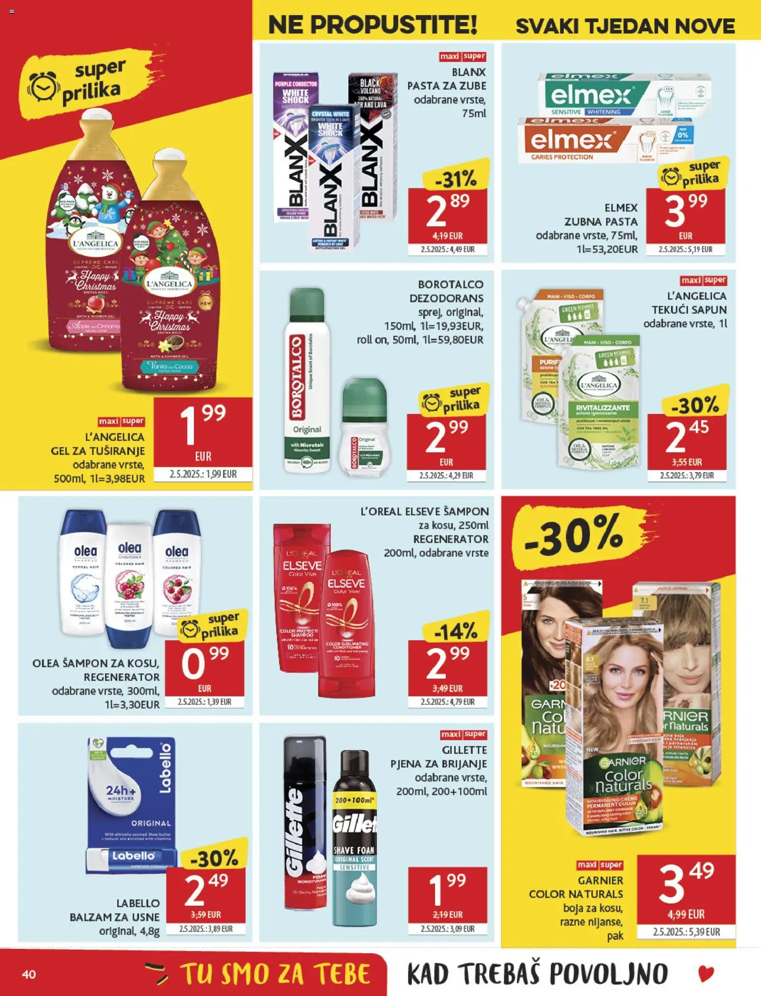Konzum katalog | vrijedi od 19.11.2025 | Stranica: 40 | Proizvodi: Dezodorans, Pasta za zube, Pasta, Borotalco