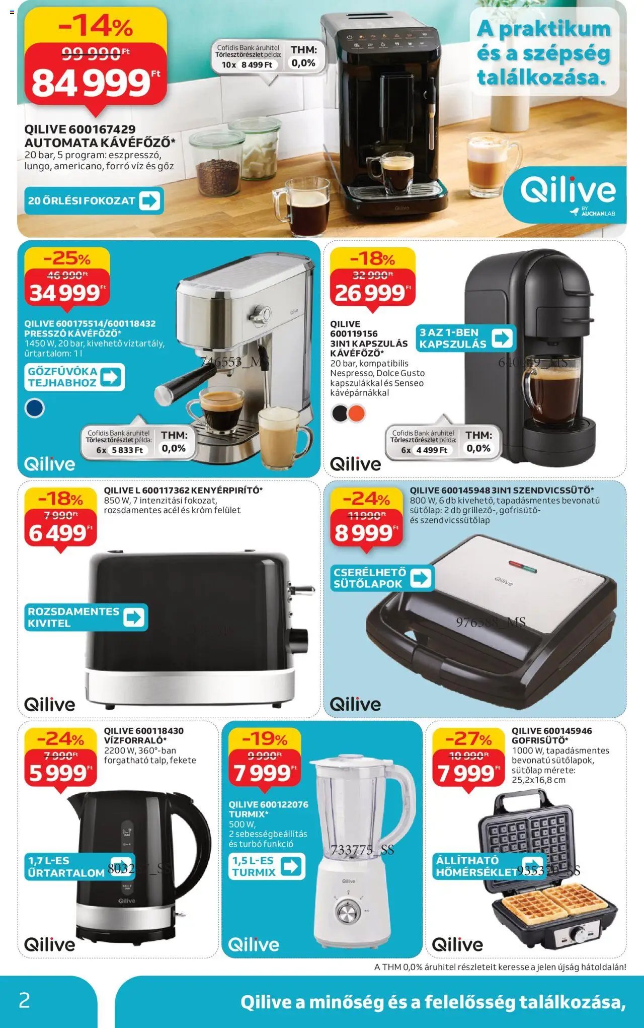 Auchan akciós ujság - amely érvényes a következő dátumtól: 09.10.2025 | Oldal: 2 | Termékek: Dolce Gusto, Gofrisütő, Vízforraló, Szendvicssütő