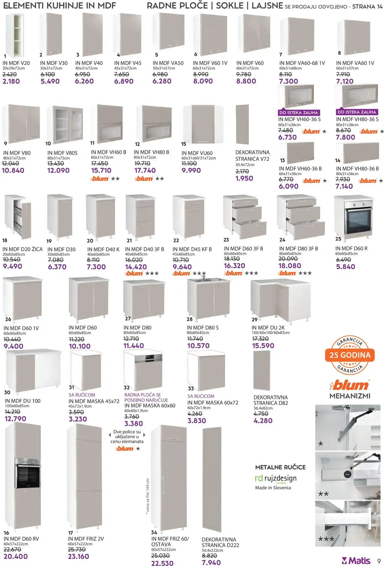 Matis katalog - važi od 01.10.2025 | Strana: 9 | Proizvode: Radna ploča, Maska