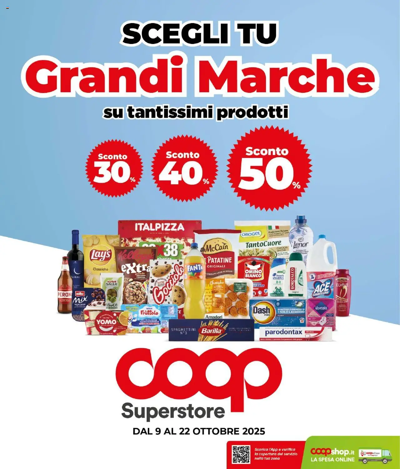 Volantino COOP del 09.10.2025 | Pagina: 1 | Prodotti: Patatine, Candeggina, Fanta, Forno