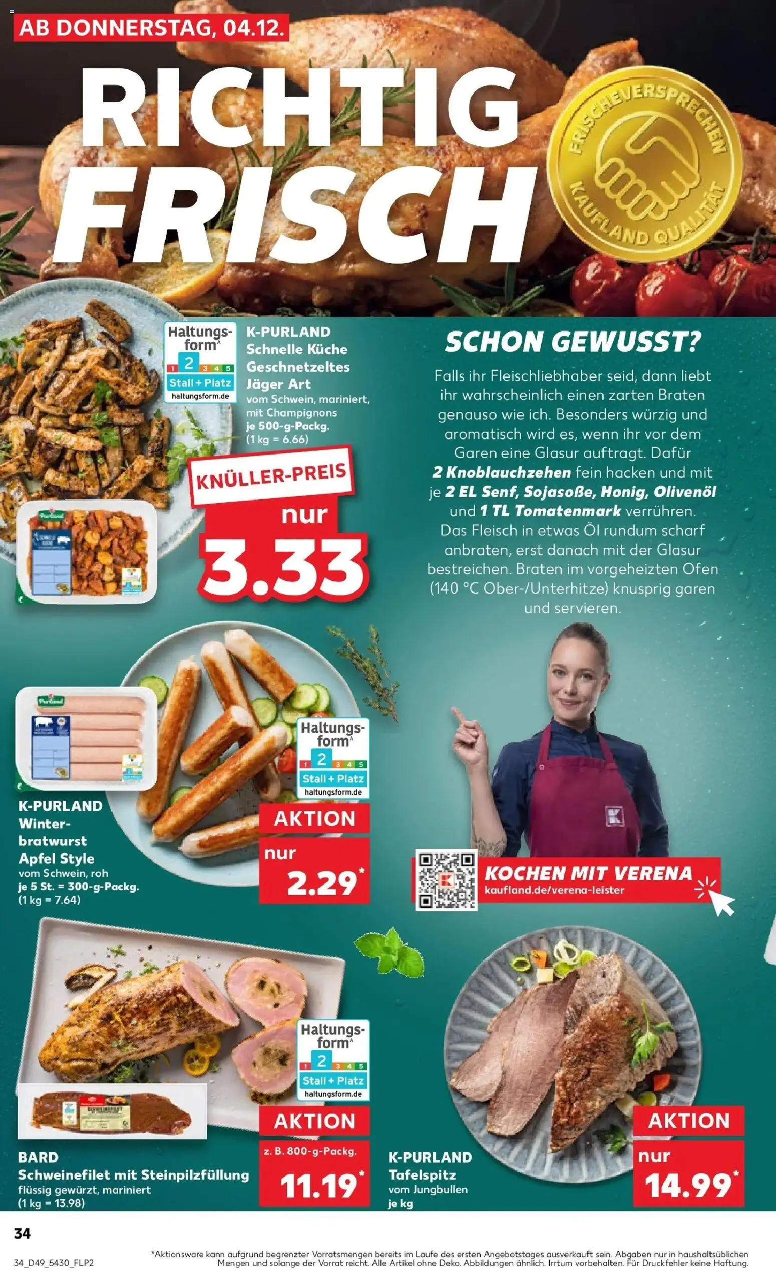 Kaufland prospekt Dingolfing	 – gültig ab 08.12.2025 | Seite: 34 | Produkte: Ofen, Schweinefilet, Champignons, Fleisch