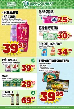 Matvärlden reklamblad aktuell från 14.09.2025 | Sida: 7 | Produkter: Schampo, Tvättmedel, Olivolja, Majs