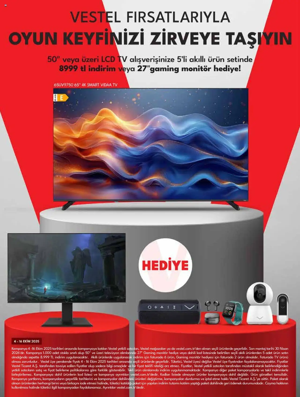 Vestel Tüketici Elektroniği - 04.10.2025 tarihinden itibaren geçerlidir | Sayfa: 14 | Ürünler: TV, Monitör, Televizyon, Oyun