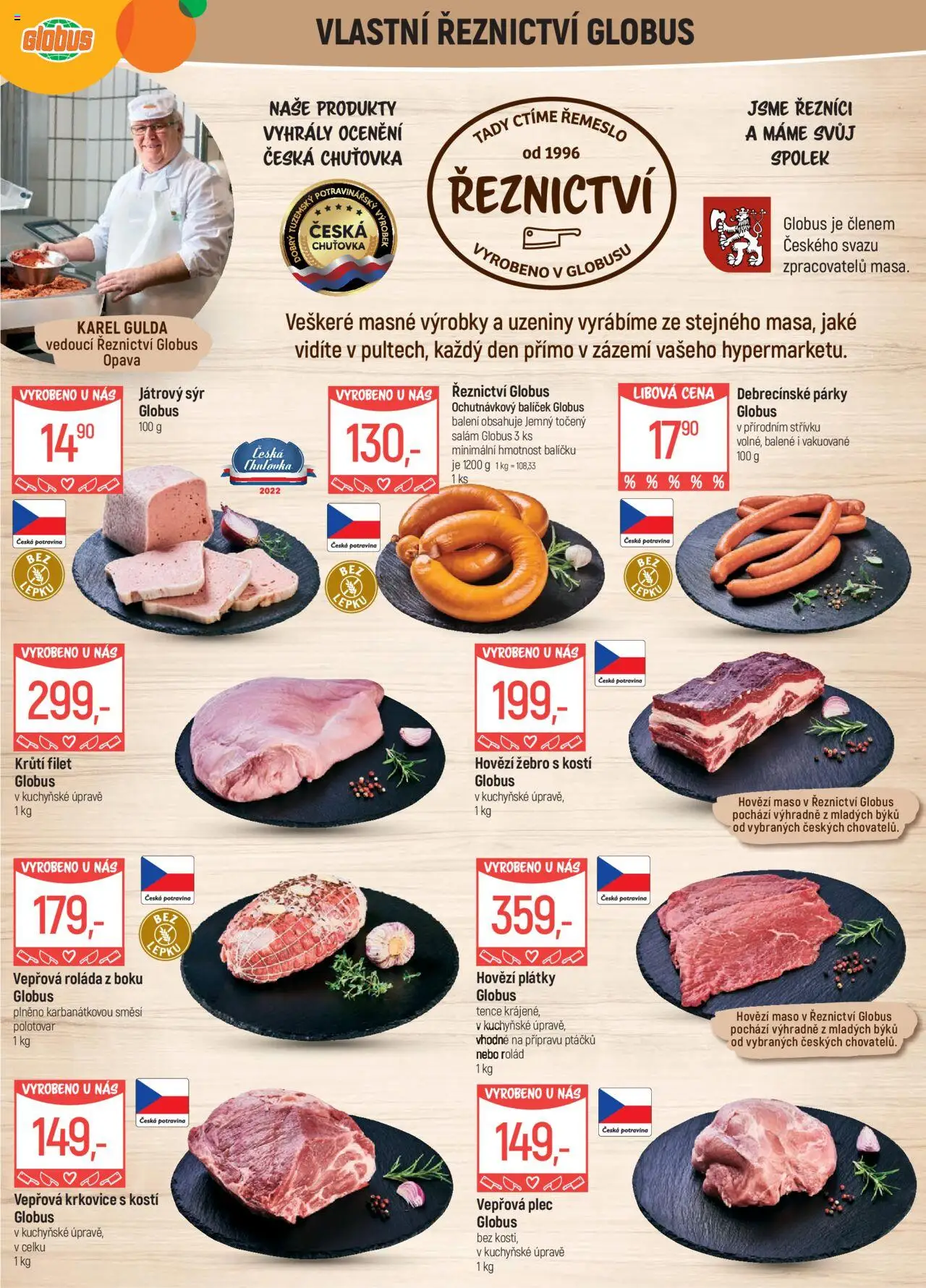 Globus leták - Opava od 27.08.2025 | Strana: 5 | Produkty: Hovězí, Uzeniny, Filet, Krkovice