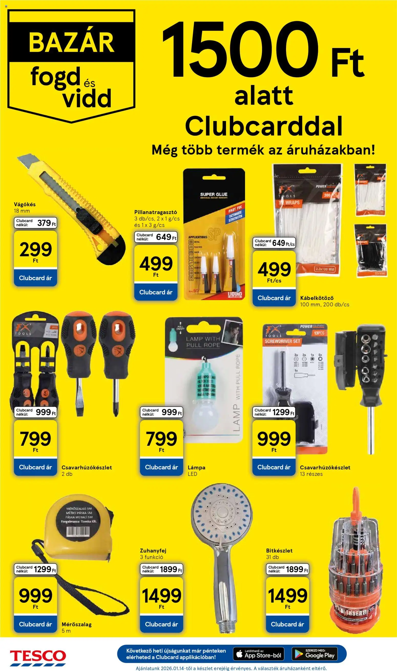 Tesco akciós ujság - amely érvényes a következő dátumtól: 15.01.2026 | Oldal: 12 | Termékek: Lámpa