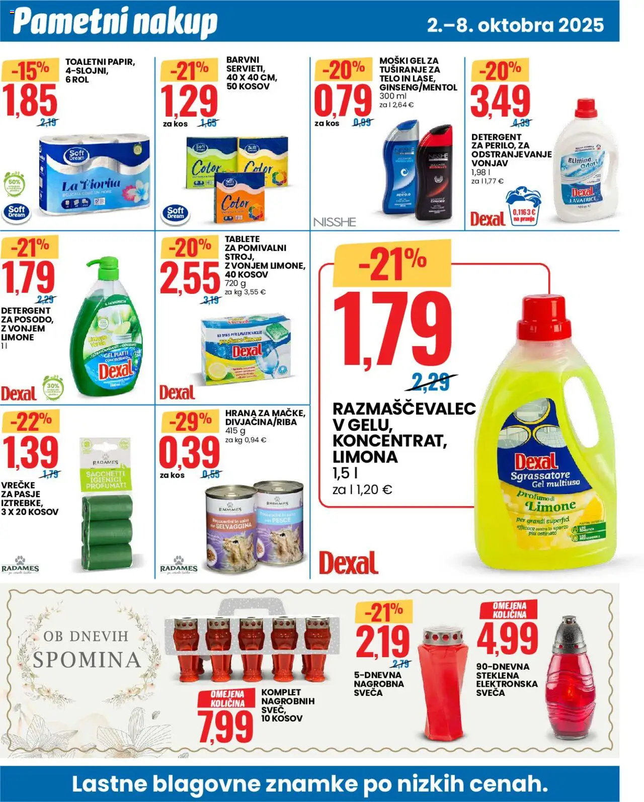 Novi Eurospin katalog ponudbe – veljaven od 02.10.2025 | Stran: 12 | Izdelki: Sveča, Kos, Detergent, Riba