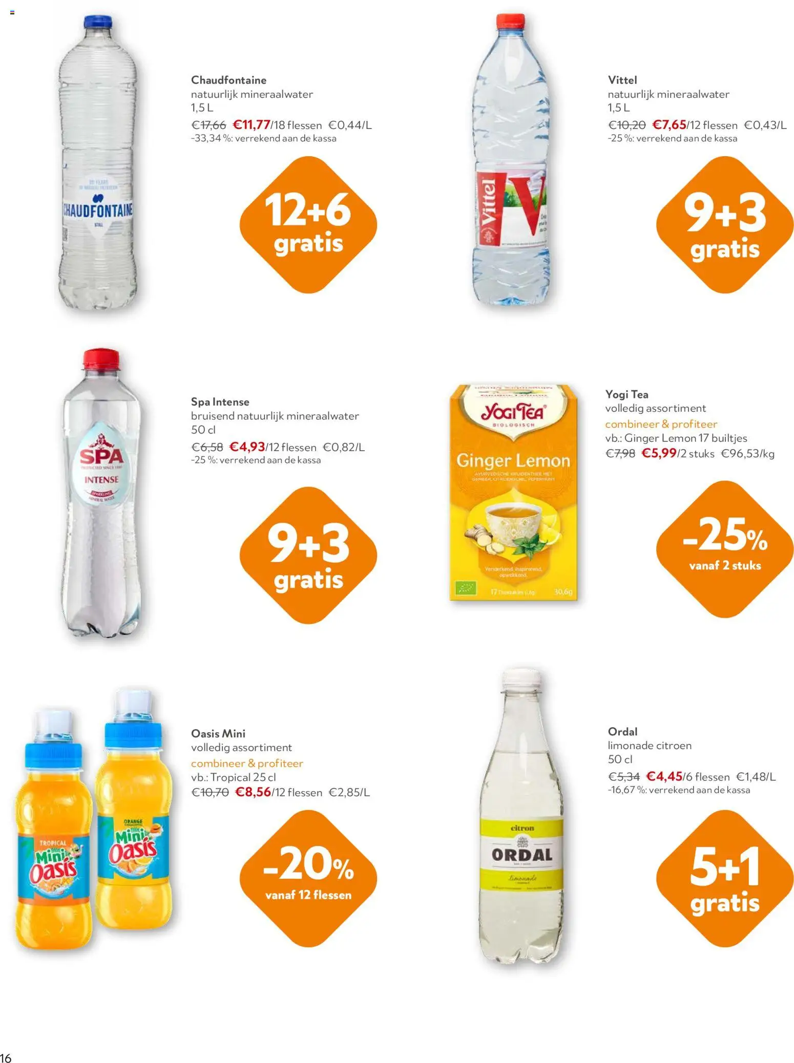 {H1} | Pagina: 16 | Producten: Limonade, Citroen, Mineraalwater