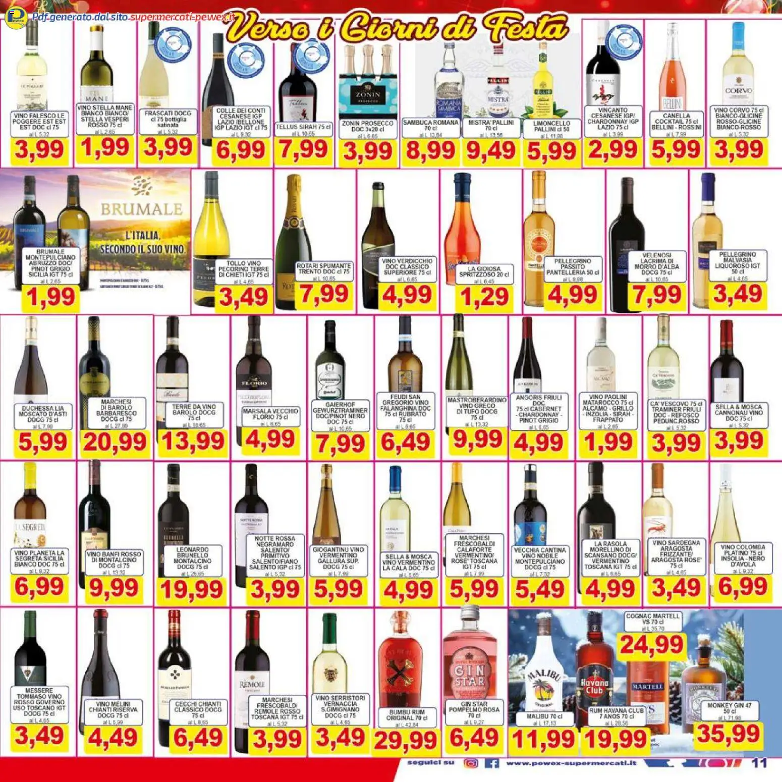 Volantino Pewex del 06.12.2025 | Pagina: 11 | Prodotti: Pompelmo, Spumante, Limoncello, Vino rosso