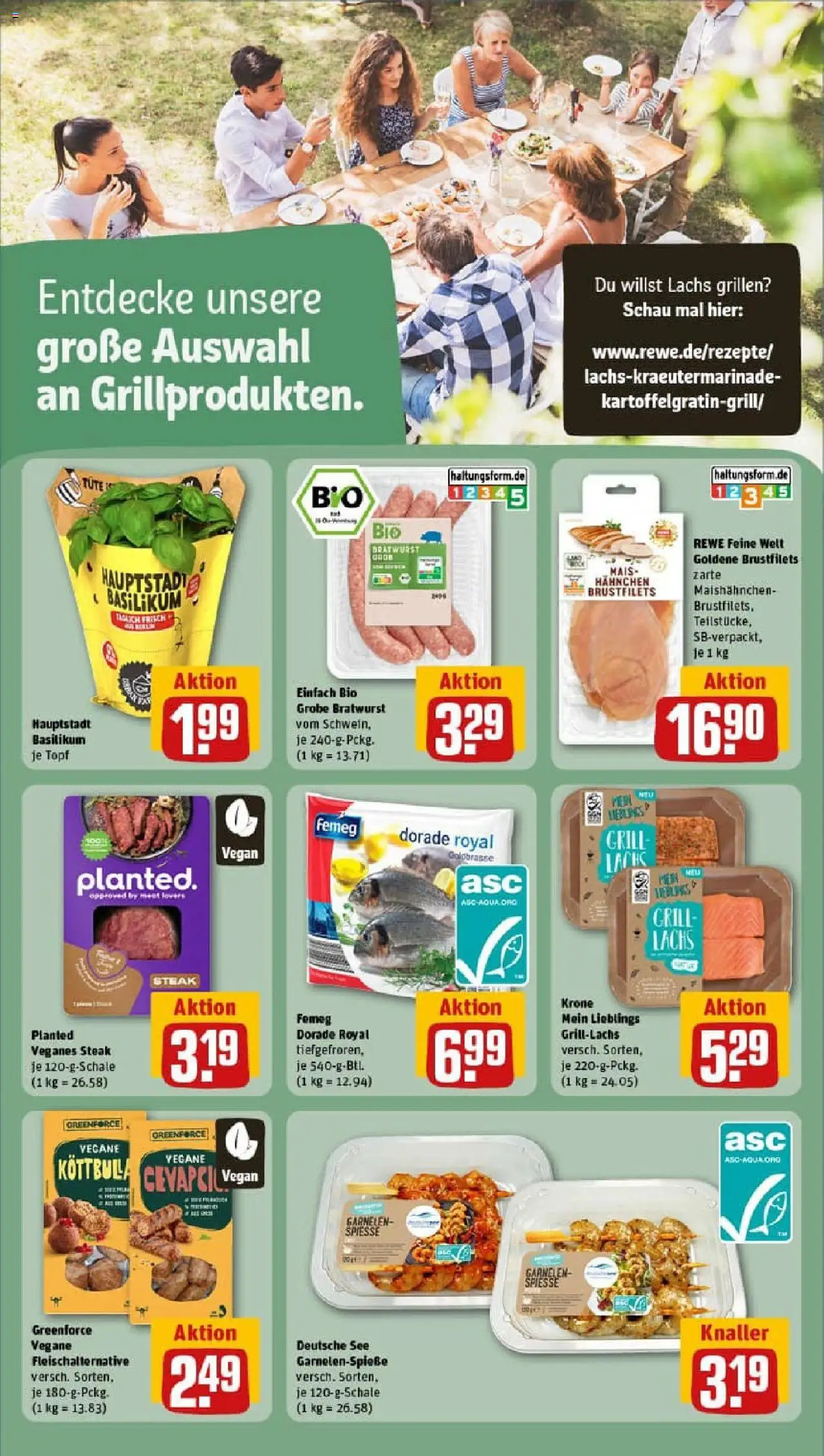 Rewe prospekt Templin	 - gültig ab dem 24.08.2025 | Seite: 16 | Produkte: Dorade, Grill, Spieße, Steak
