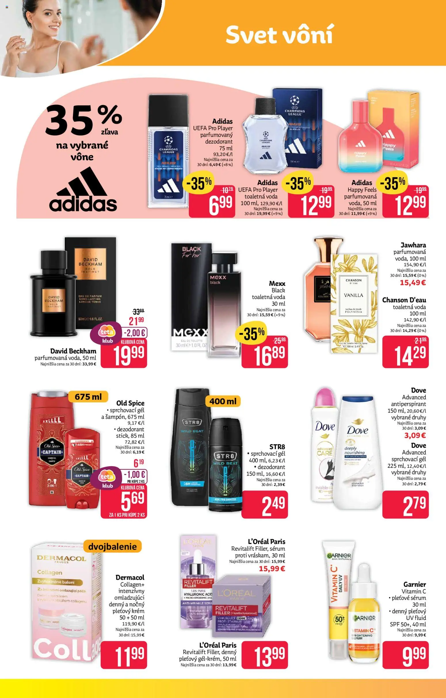 Nové Teta drogerie akcie – leták je platný od 02.03.2026 | Strana: 4 | Produkty: Old Spice, Toaletná voda, Antiperspirant, Adidas