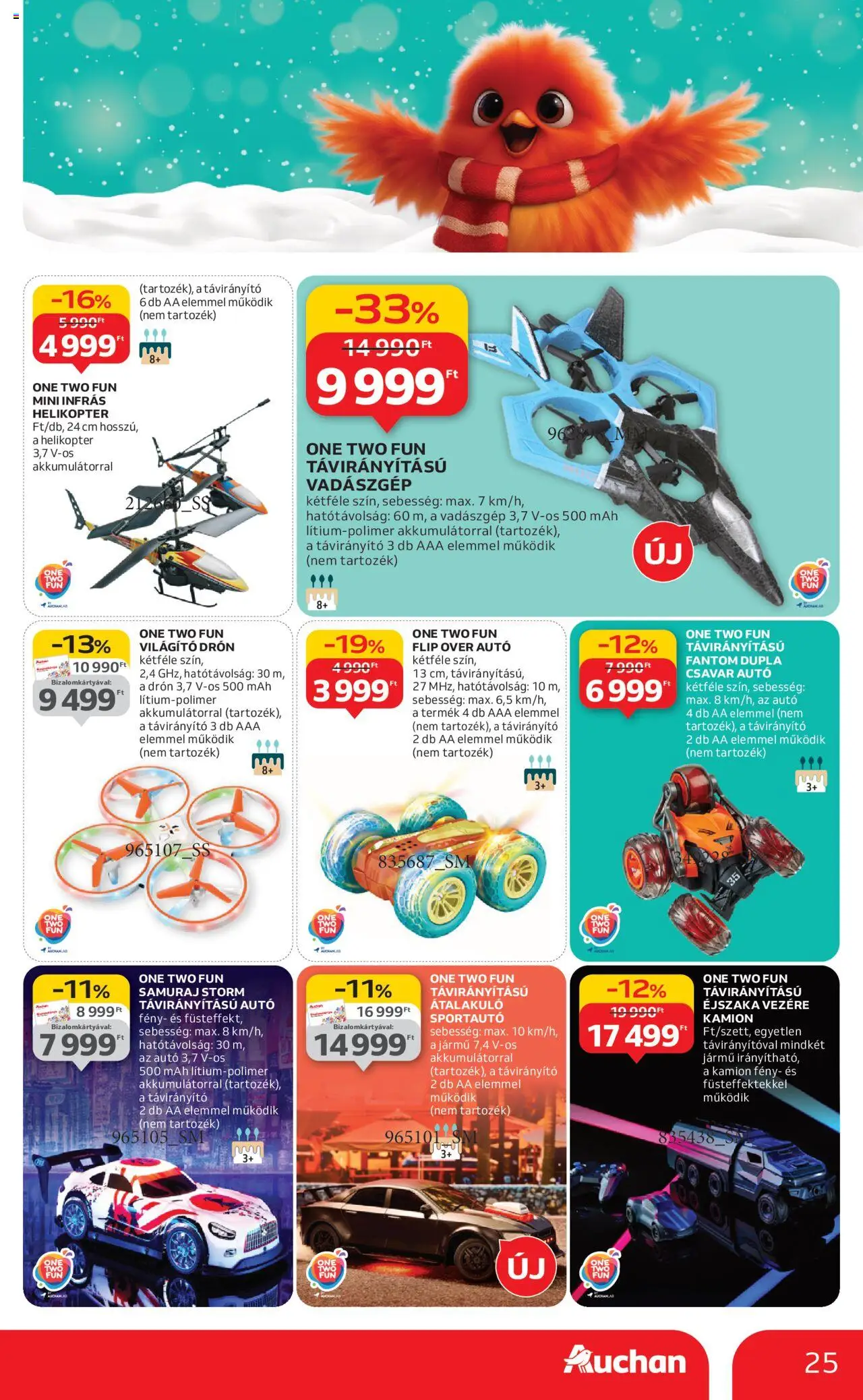 Auchan akciós ujság - amely érvényes a következő dátumtól: 24.10.2025 | Oldal: 25 | Termékek: Távirányító, Drón, Csavar