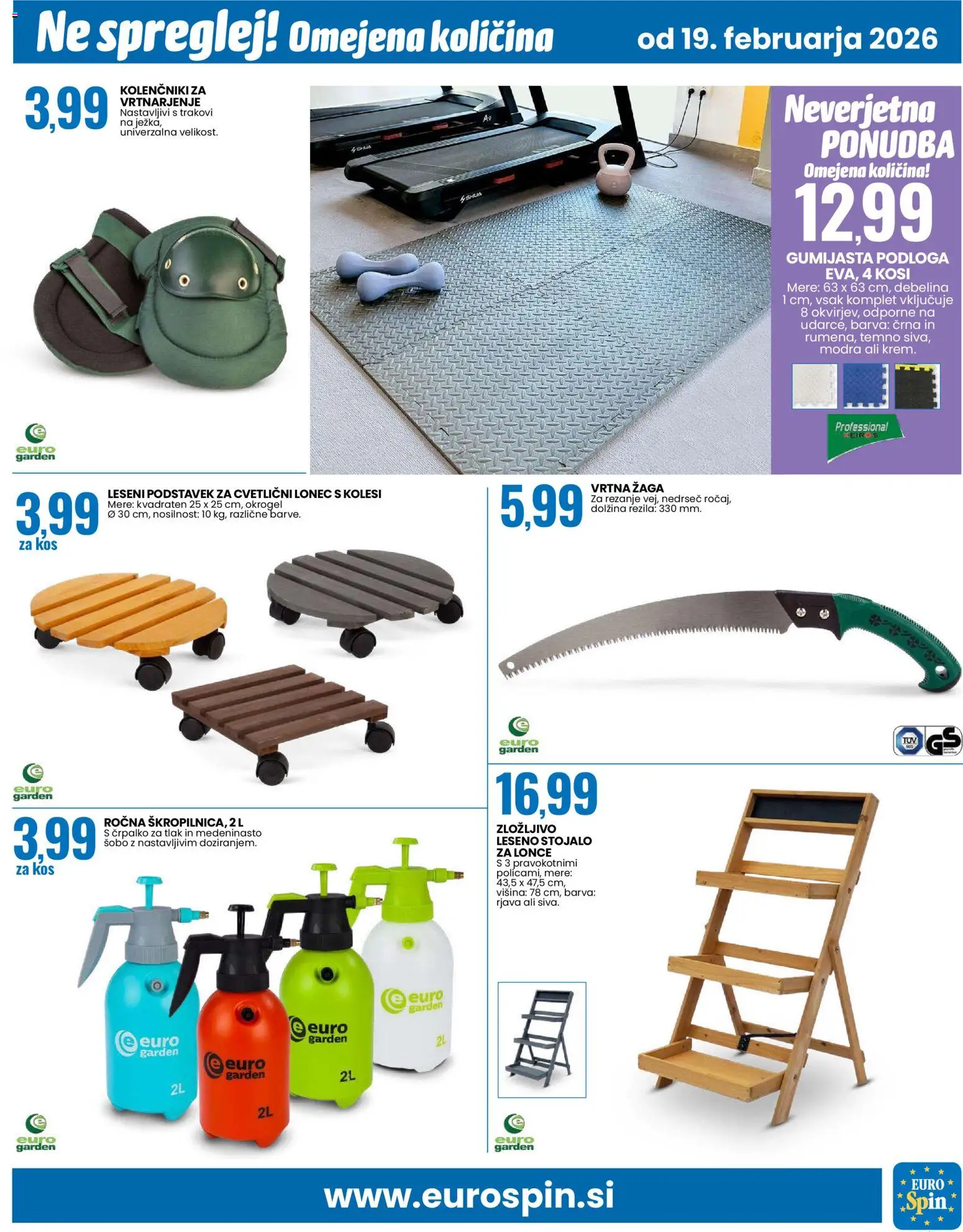 Novi Eurospin katalog ponudbe – veljaven od 19.02.2026 | Stran: 15 | Izdelki: Kos, Podloga, Barva