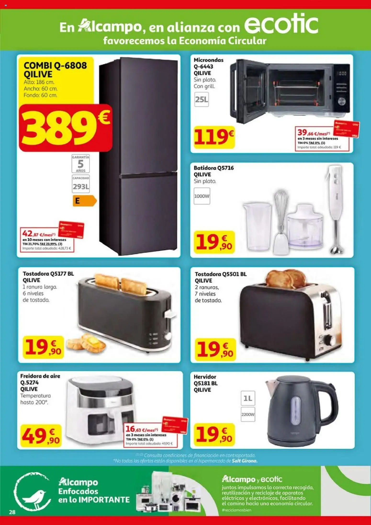 Alcampo - HP Nacional  │ válido desde el 23.10.2025 | Página: 28 | Productos: Vela, Batidora, Tostadora, Freidora