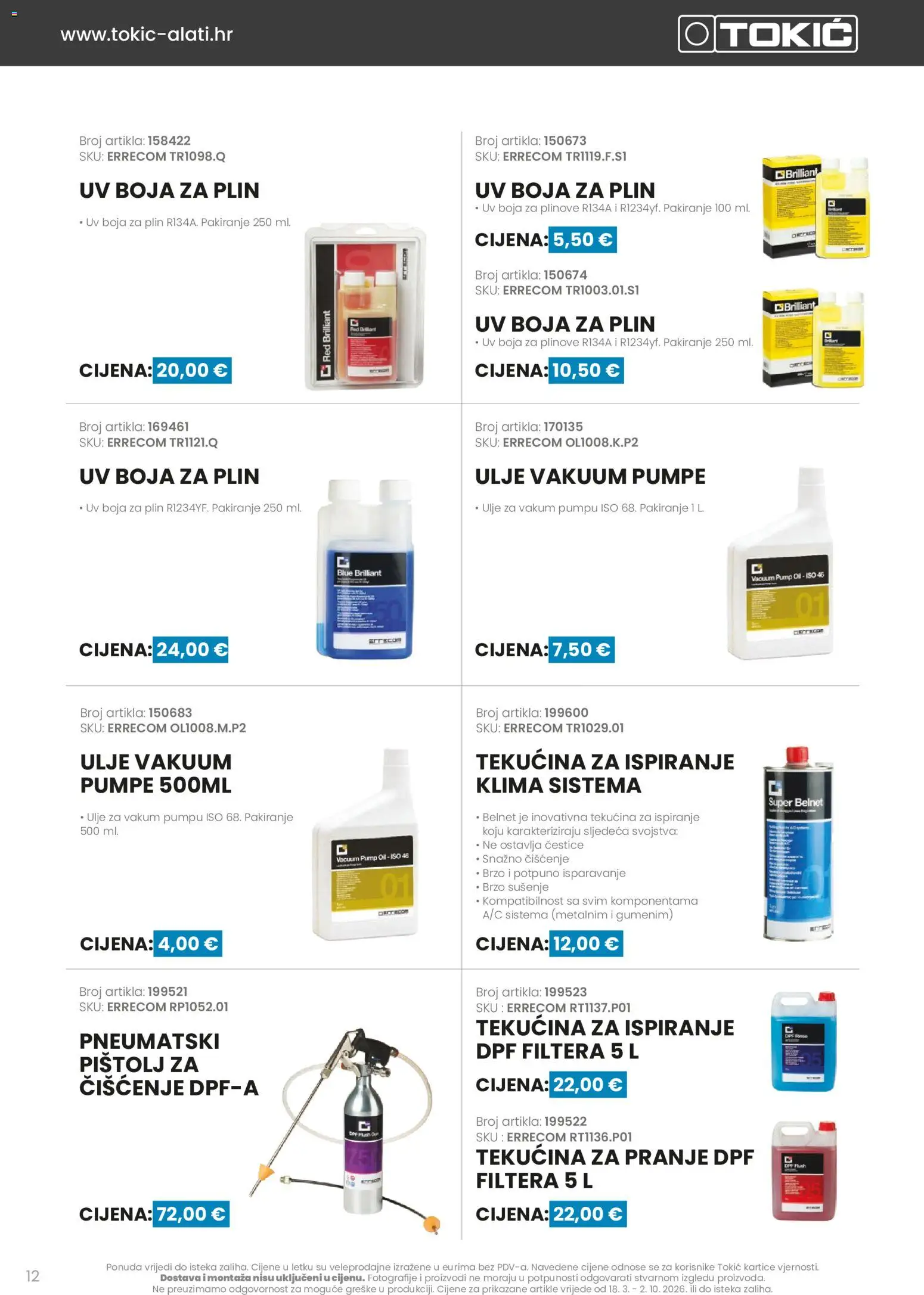 Tokić katalog | vrijedi od 18.03.2026 | Stranica: 12 | Proizvodi: Ulje, Klima