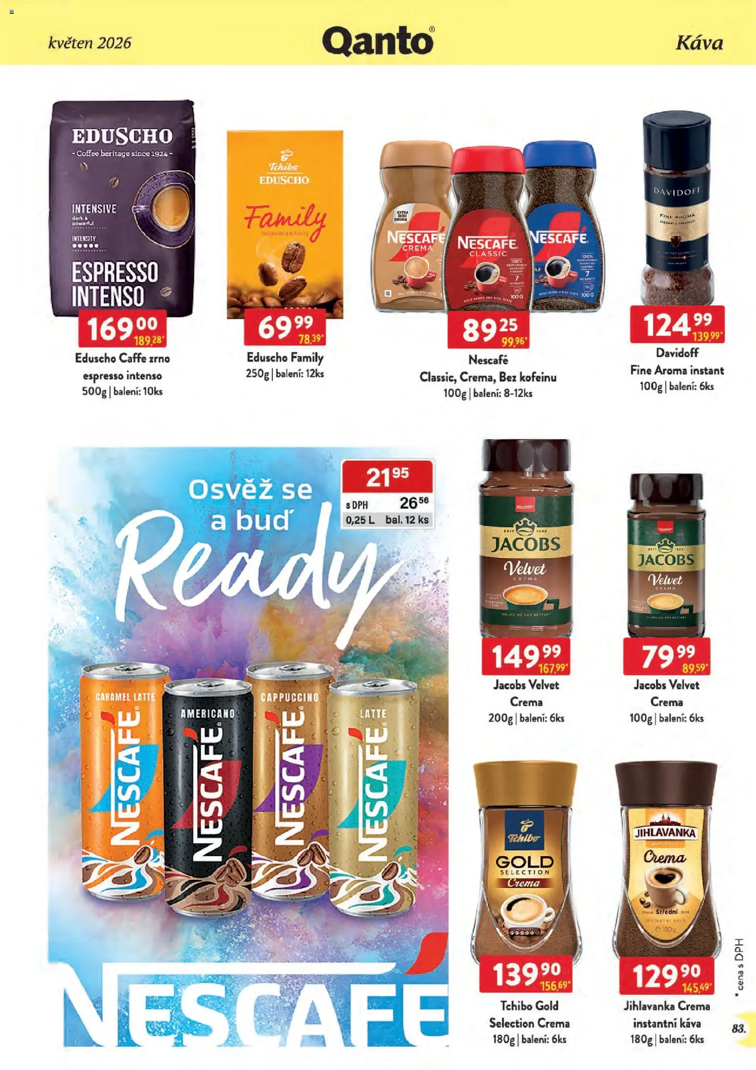 Astur & Qanto leták - Velkoobchod 05/2026 od 01.05.2026 | Strana: 83 | Produkty: Káva, Instantní káva, Jacobs, Velvet