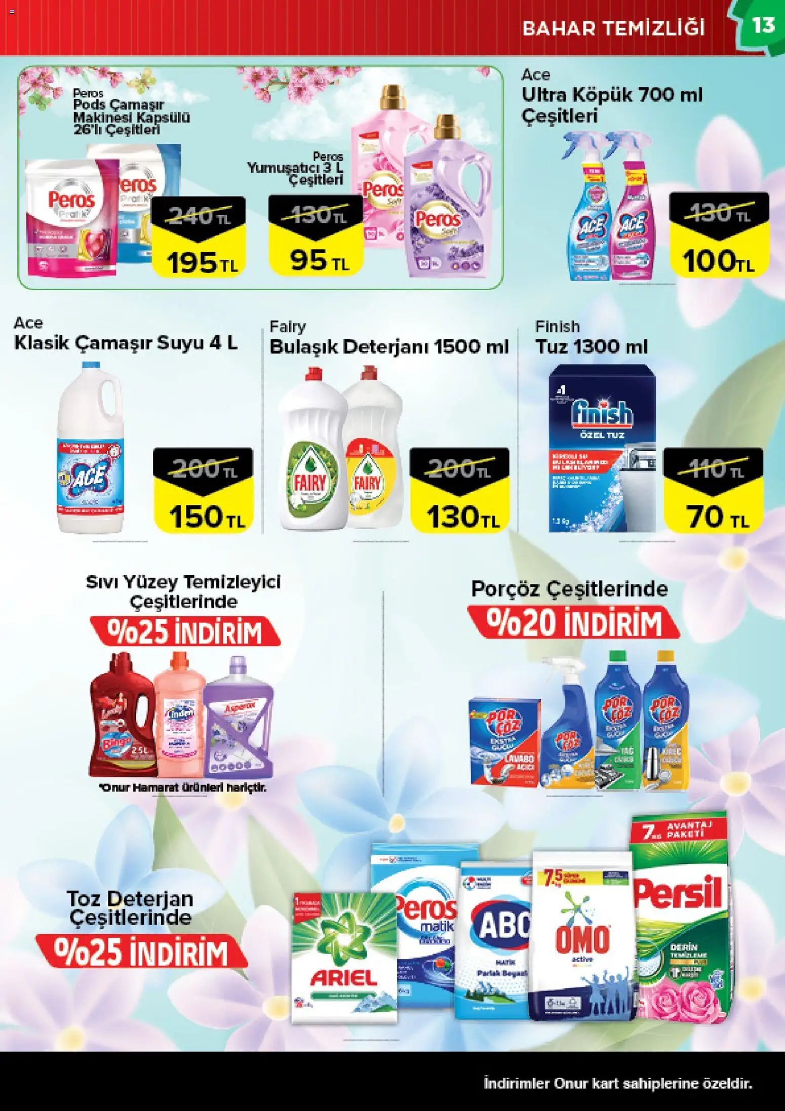 Onur Market Katalog - 10.03.2026 tarihinden itibaren geçerlidir | Sayfa: 13 | Ürünler: Lavabo, Bulaşık deterjanı, Yüzey temizleyici, Tuz