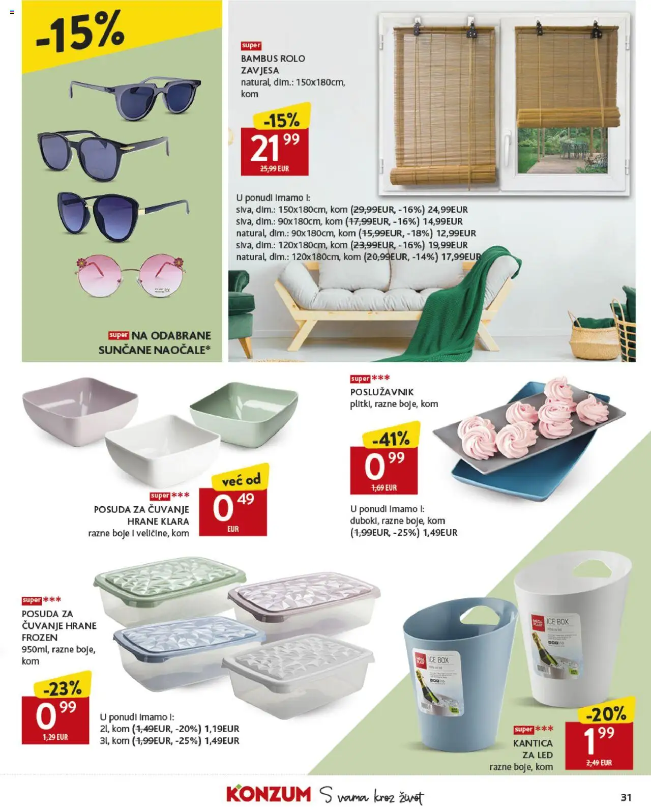 Konzum katalog | vrijedi od 20.08.2025 | Stranica: 31 | Proizvodi: Rolo zavjesa, Zavjesa, Naočale