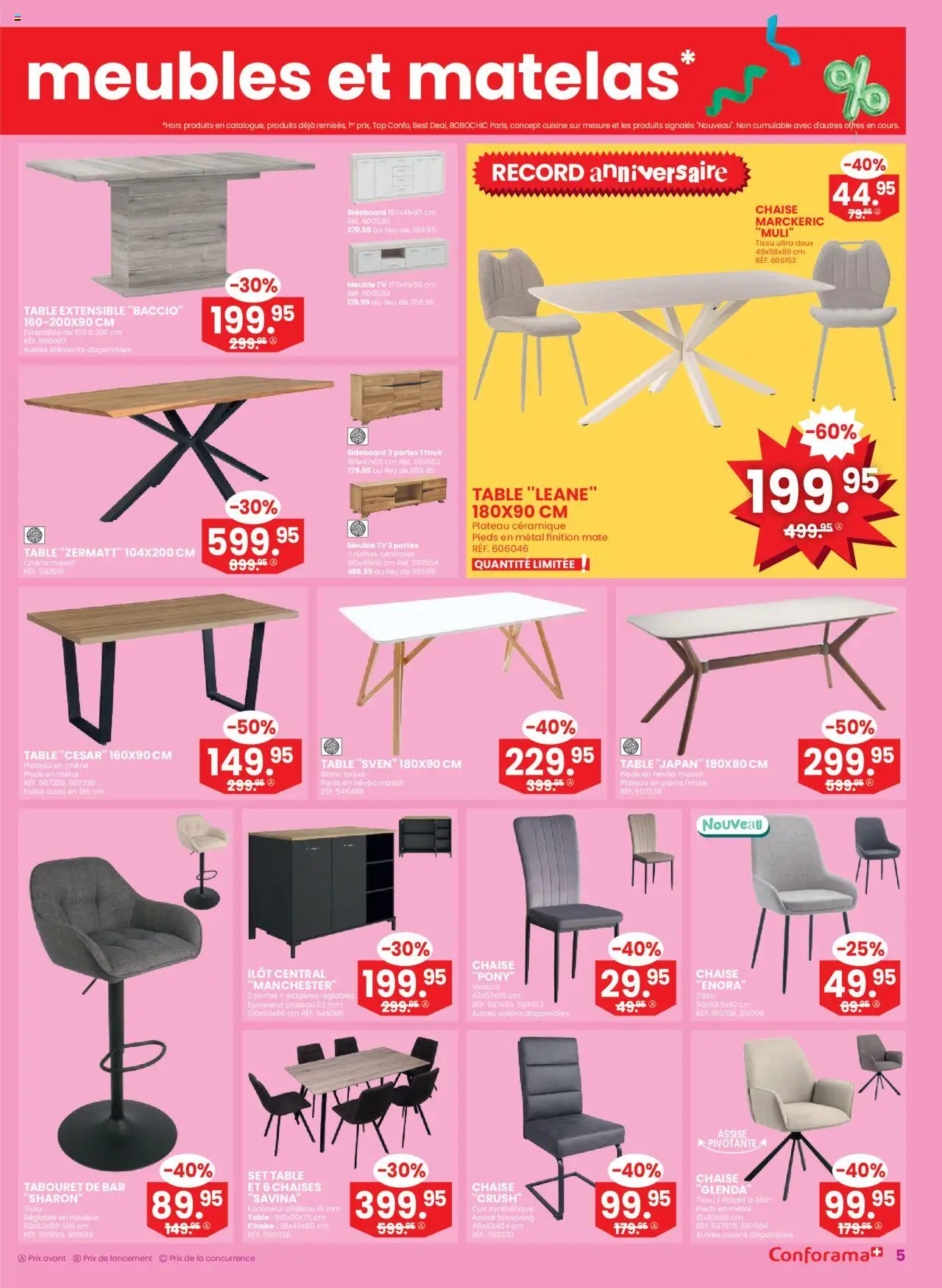 Conforama Aktionen FR – gültig ab 10.09.2025 | Seite: 5 | Produkte: TV, Top, Sideboard