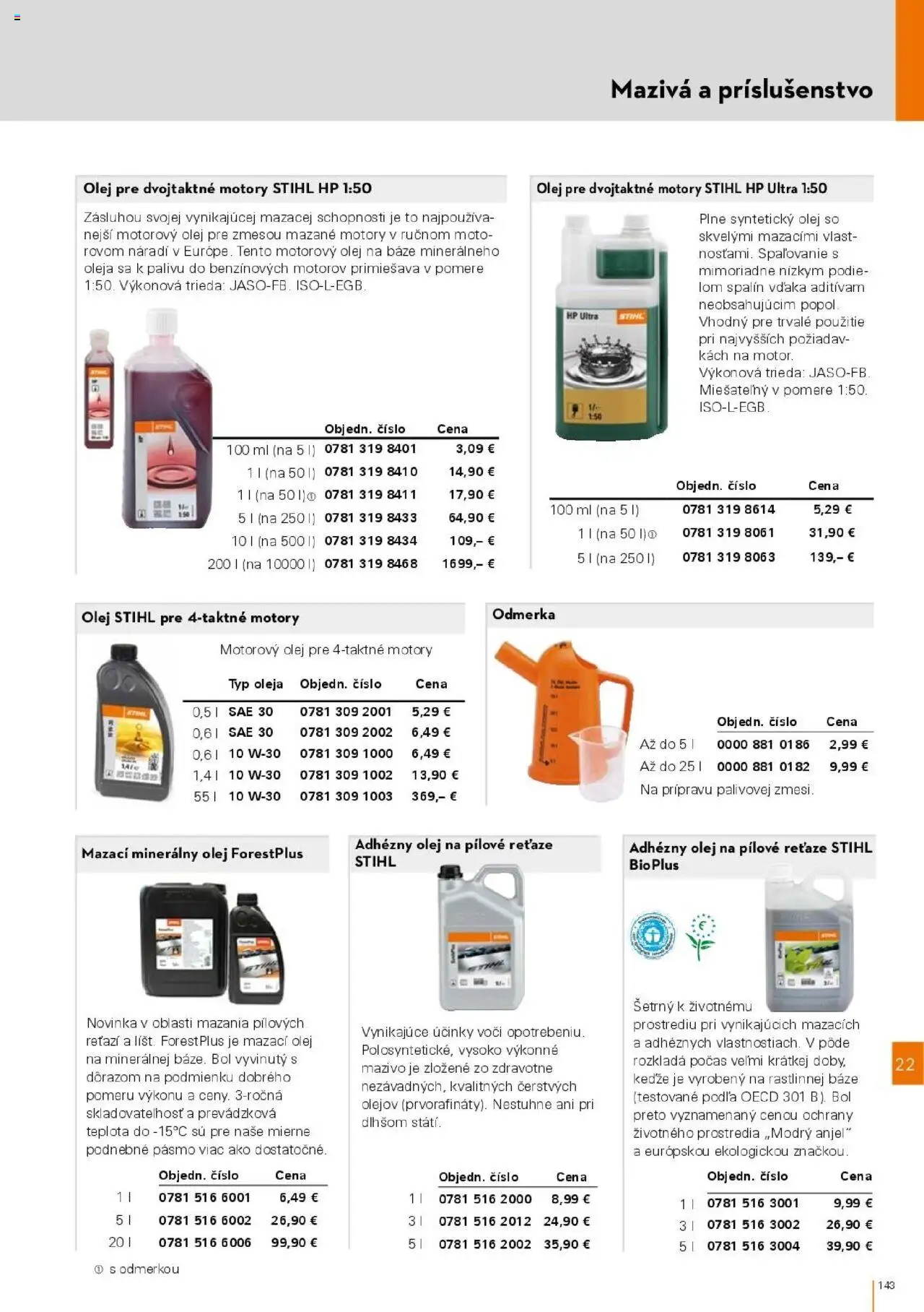 Nové STIHL akcie – leták je platný od 01.04.2025 | Strana: 143 | Produkty: Olej