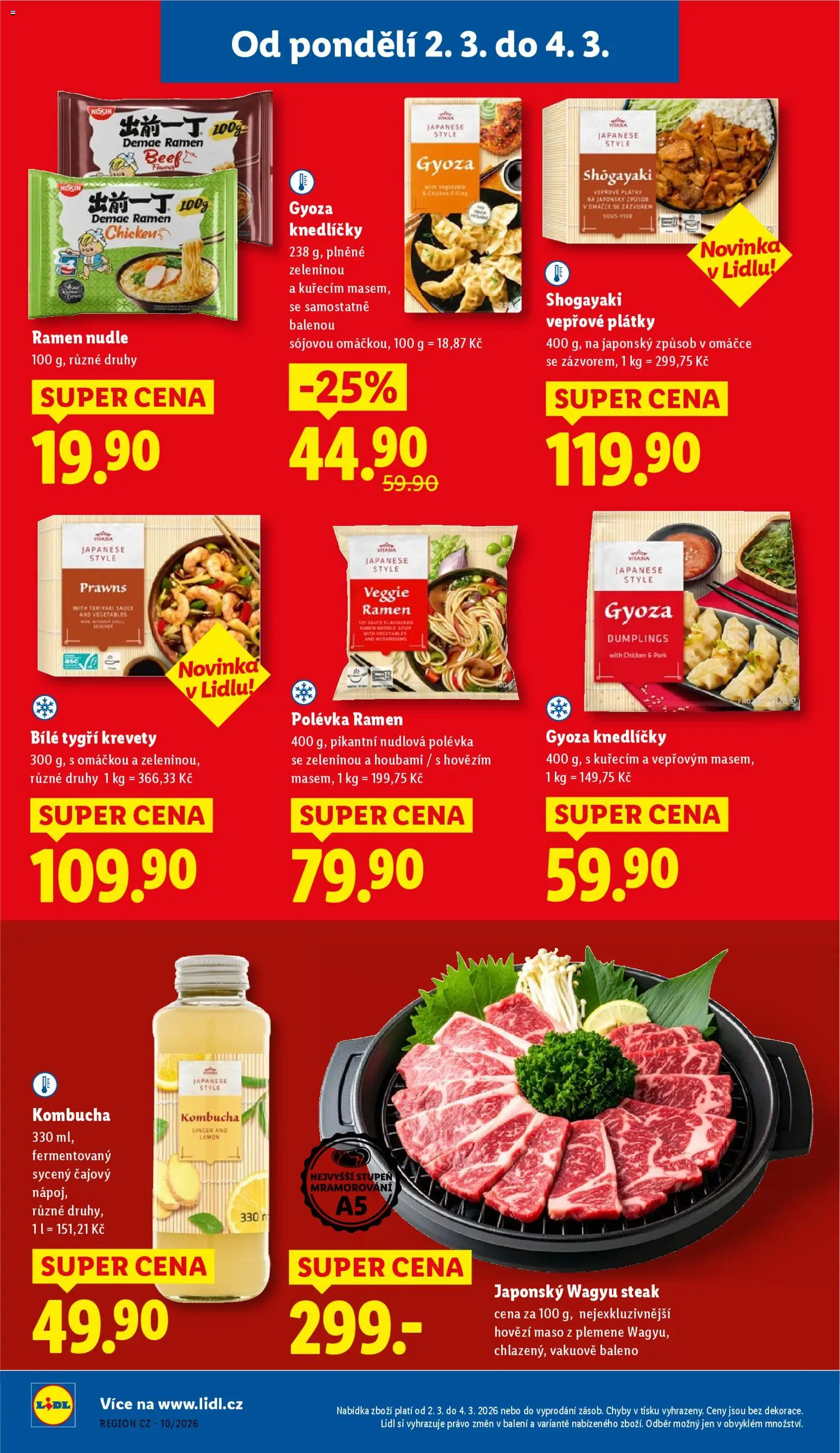 Lidl leták od 02.03.2026 | Strana: 20 | Produkty: Steak, Gyoza knedlíčky, Maso, Nudle