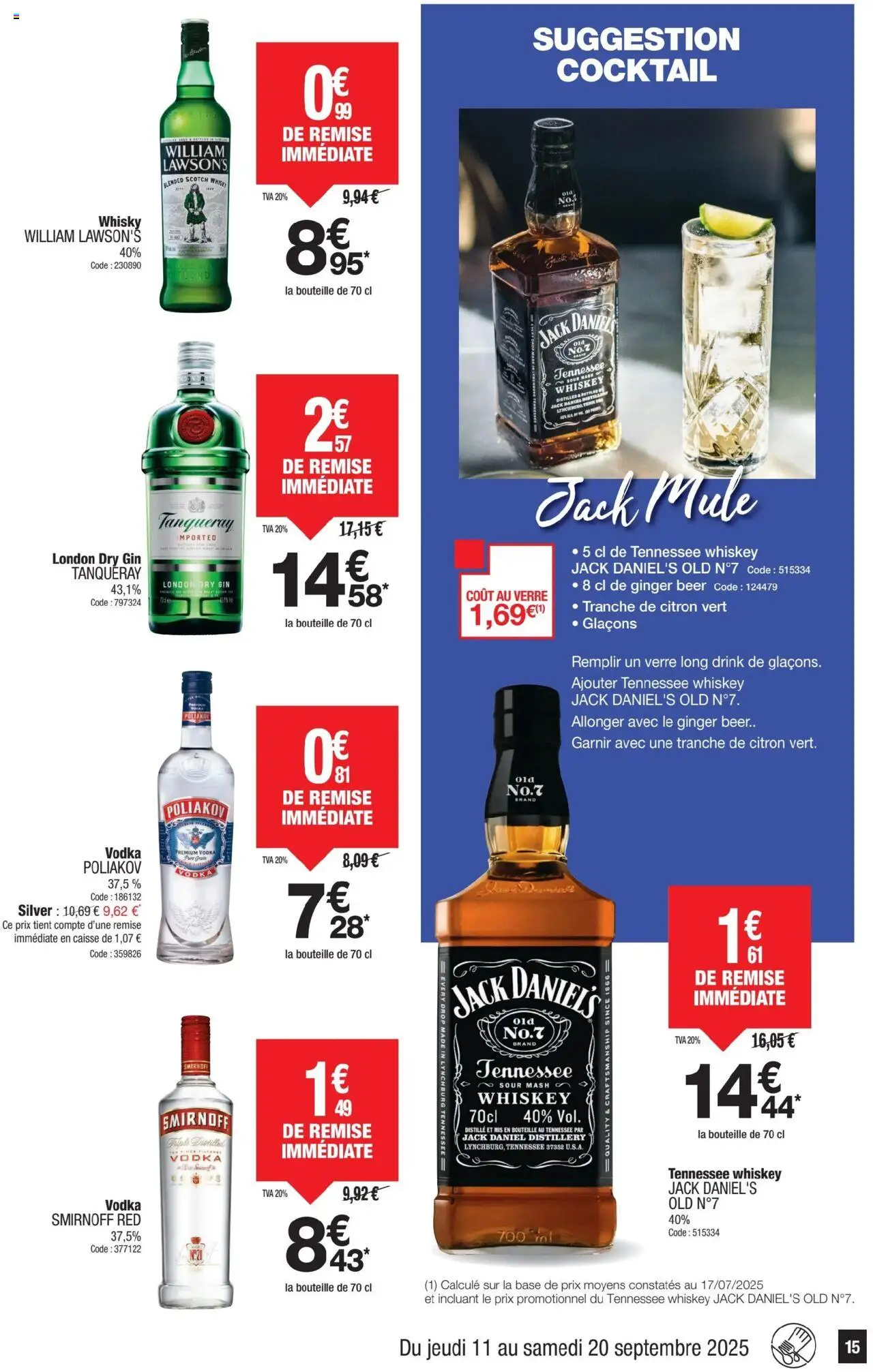  | Page: 15 | Produits: Whisky, Citron, Base, Vodka Poliakov