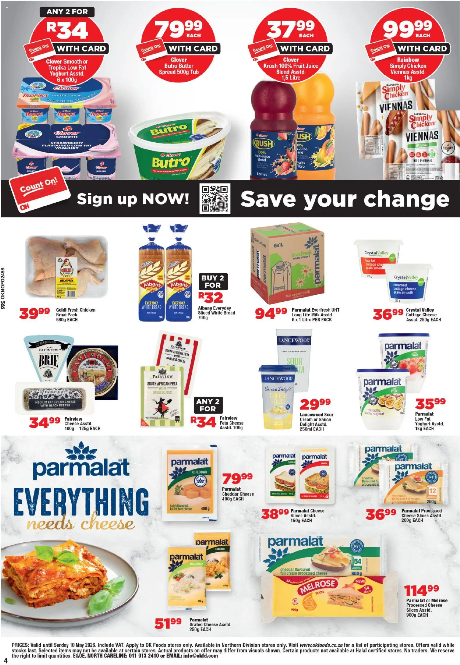 New OK Foods catalogue – valid from 24.04.2026 | Page: 4 | Products: Cheese, Cream, Máscara de pestañas, Pepper