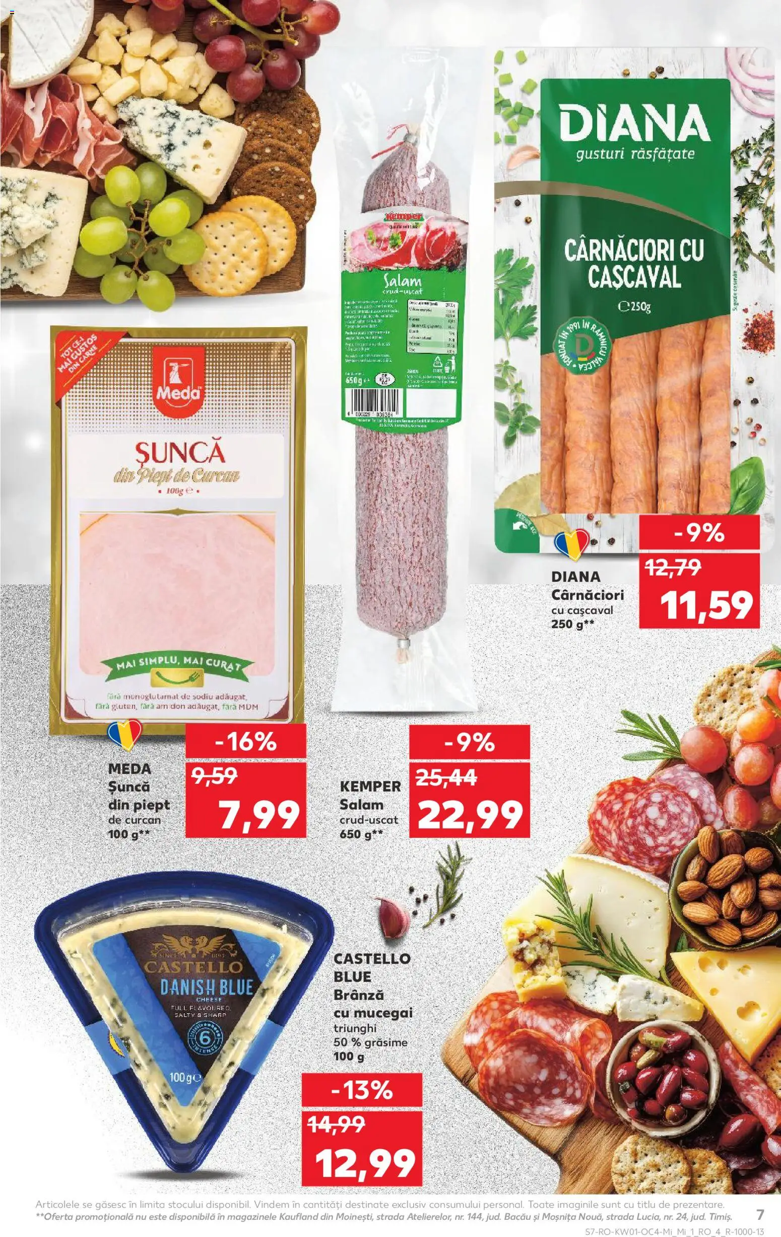 Noul catalog Kaufland – valabil de la 31.12.2025 | Pagină: 7 | Produse: Cașcaval, Brânză, Brânză cu mucegai, Șuncă