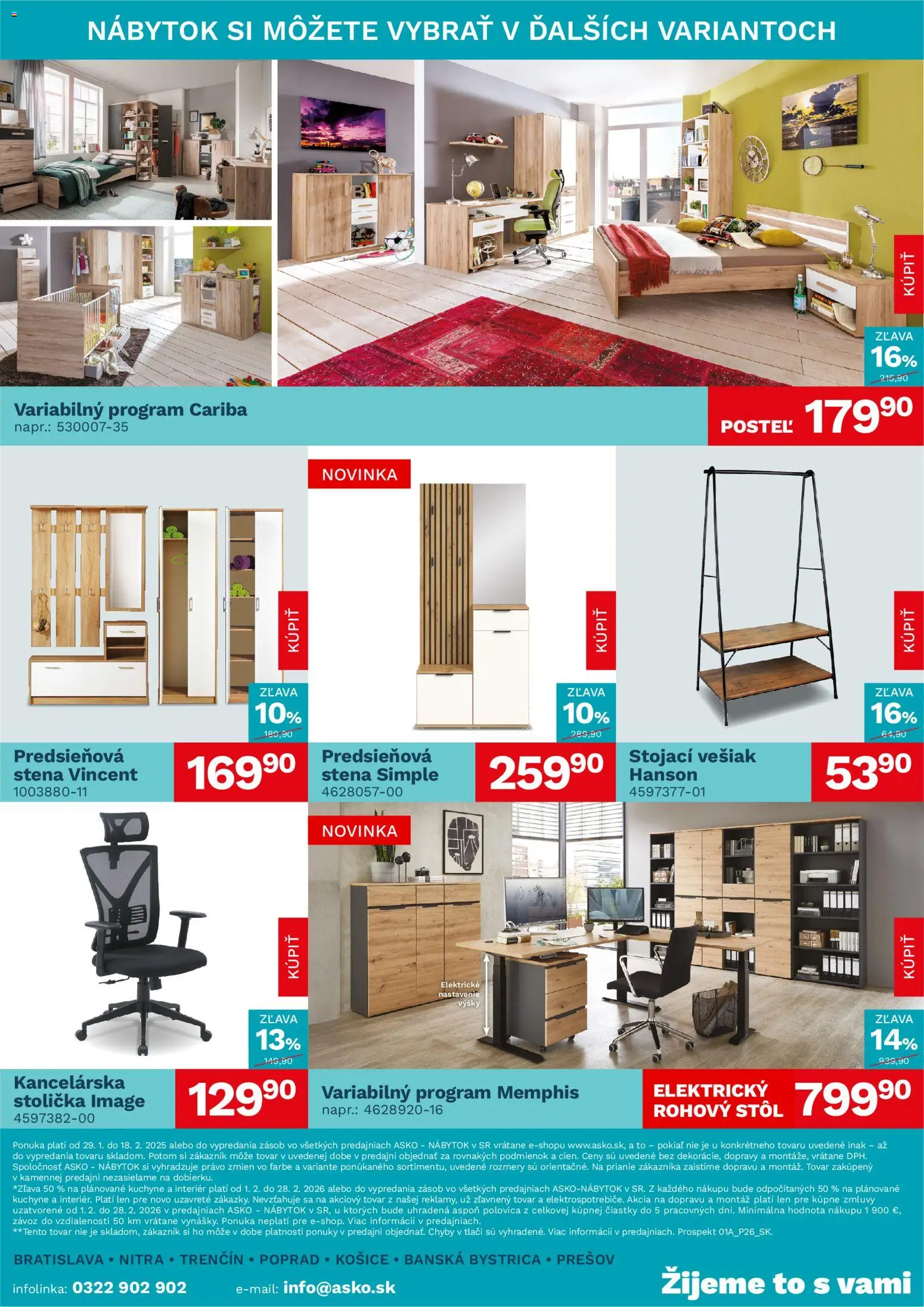 Nové ASKO nábytok akcie – leták je platný od 29.01.2026 | Strana: 4 | Produkty: Nábytok, Kancelárska stolička, Rohový stôl, Stôl