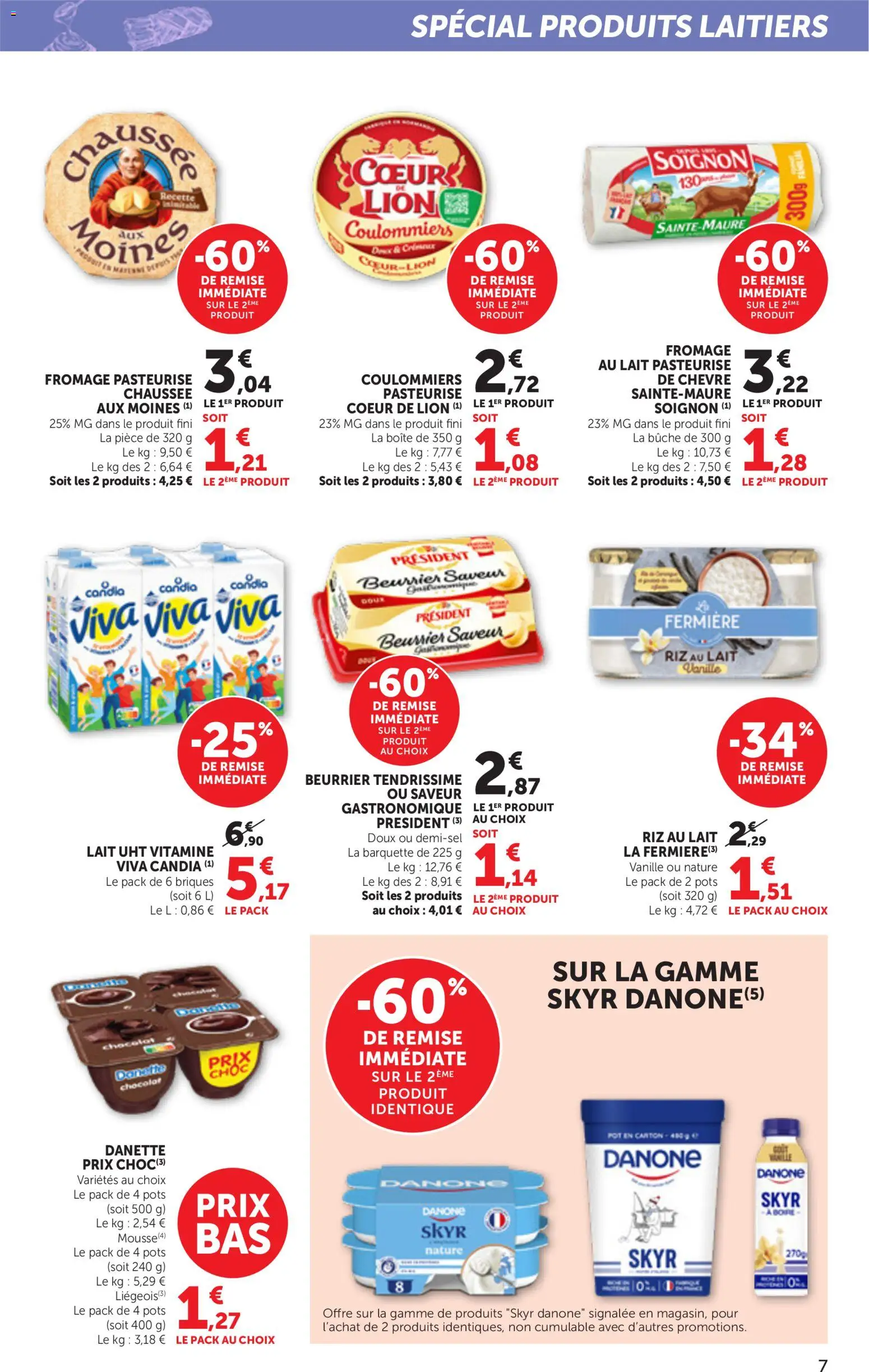 {H1} | Page: 7 | Produits: Lait, Chocolat, Riz, Skyr