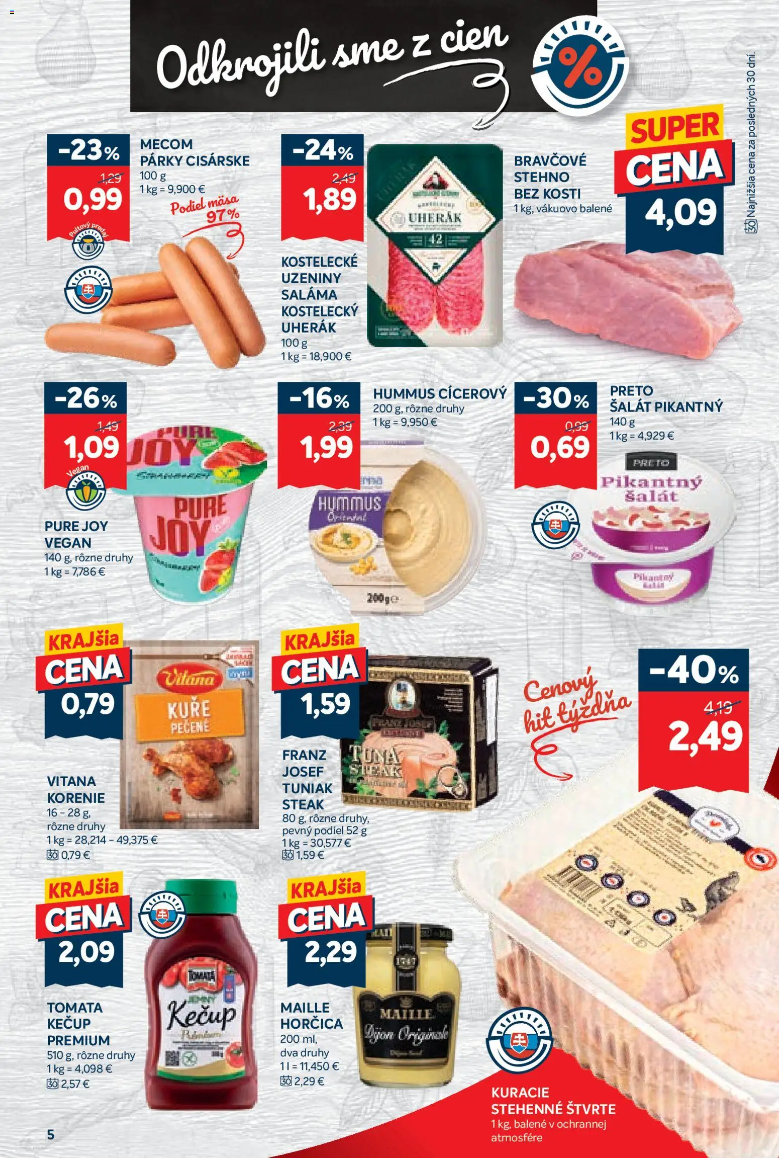 Nové Kraj akcie – leták je platný od 06.11.2025 | Strana: 9 | Produkty: Tuniak, Kečup, Korenie, Párky