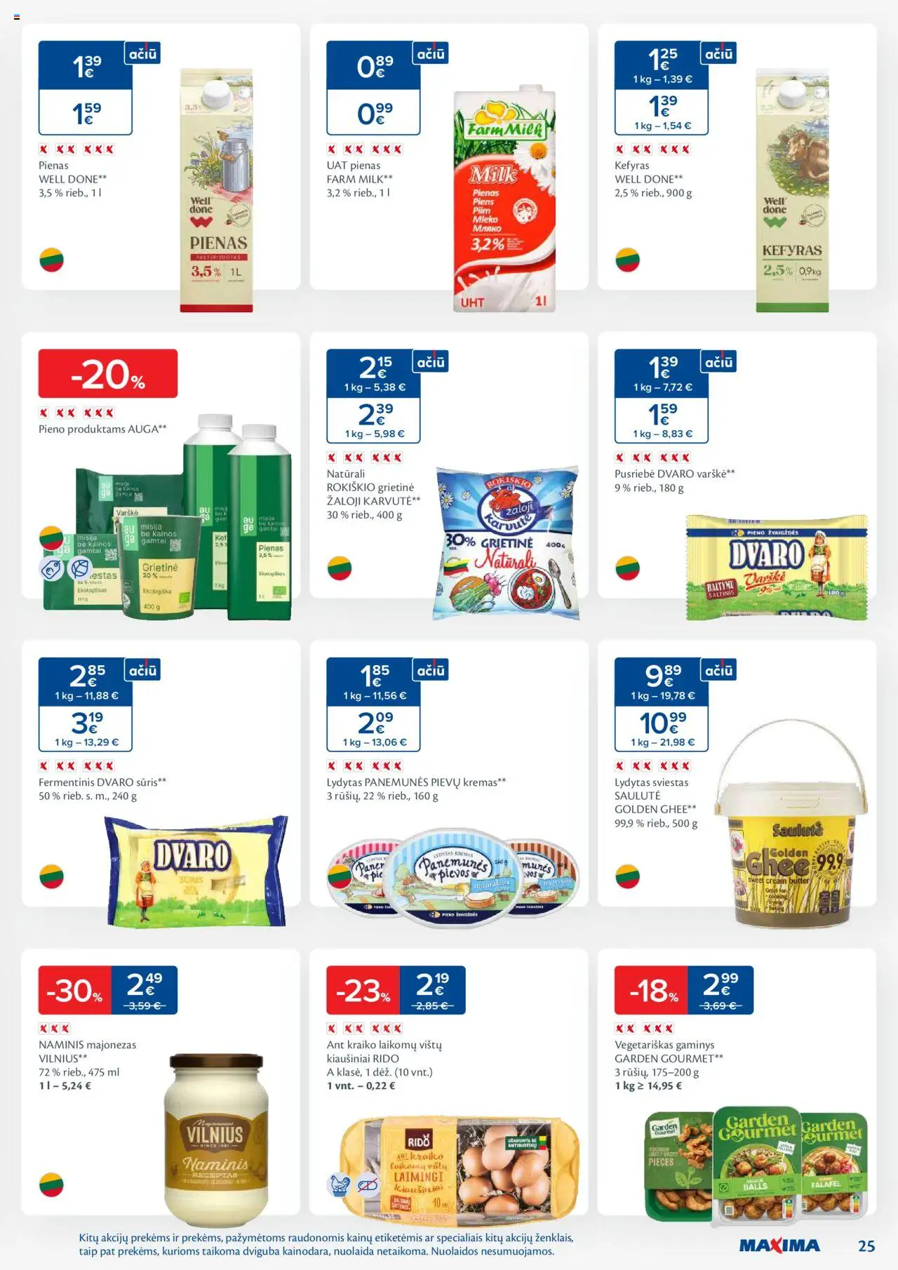 MAXIMA leidinys│galioja nuo 19.08.2025 | Puslapis: 25 | Prekių: Kiaušiniai, Sūris, Varškė, Grietinė