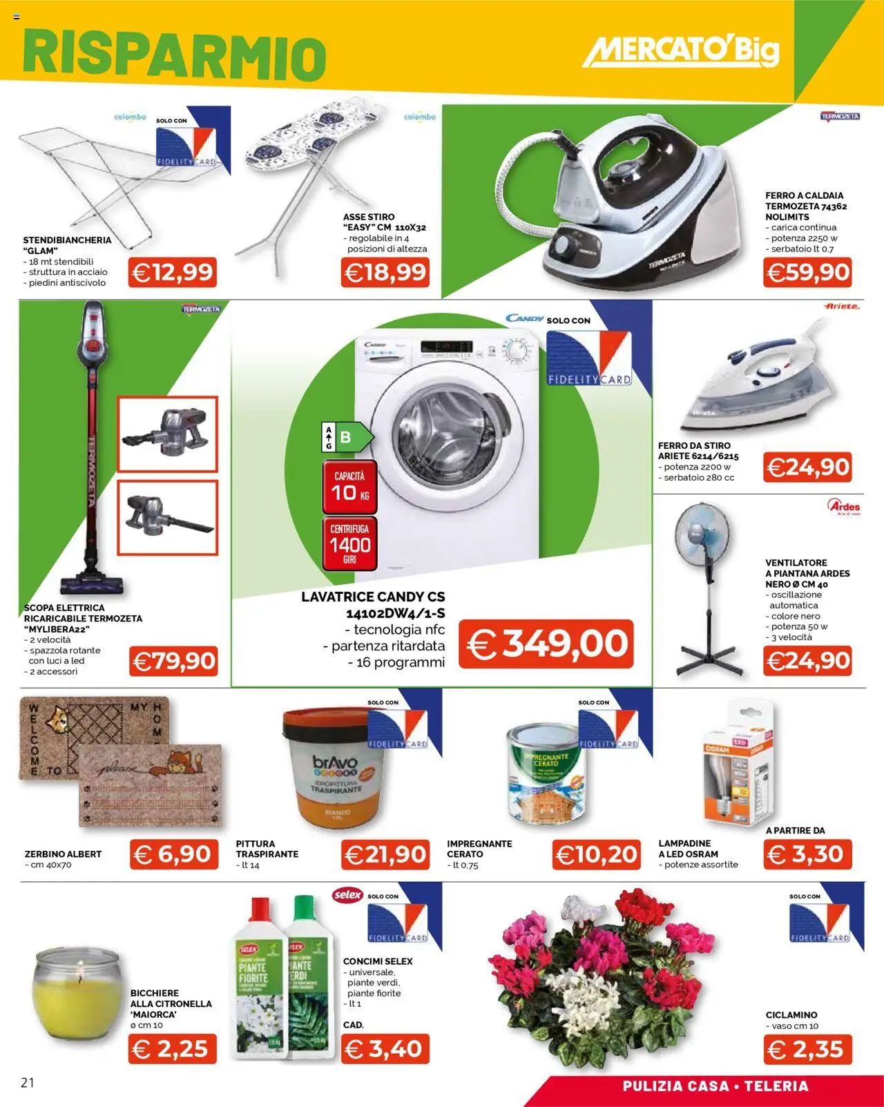 Volantino Mercatò del 11.08.2025 | Pagina: 21 | Prodotti: Ventilatore, Citronella, Stendibiancheria, Impregnante