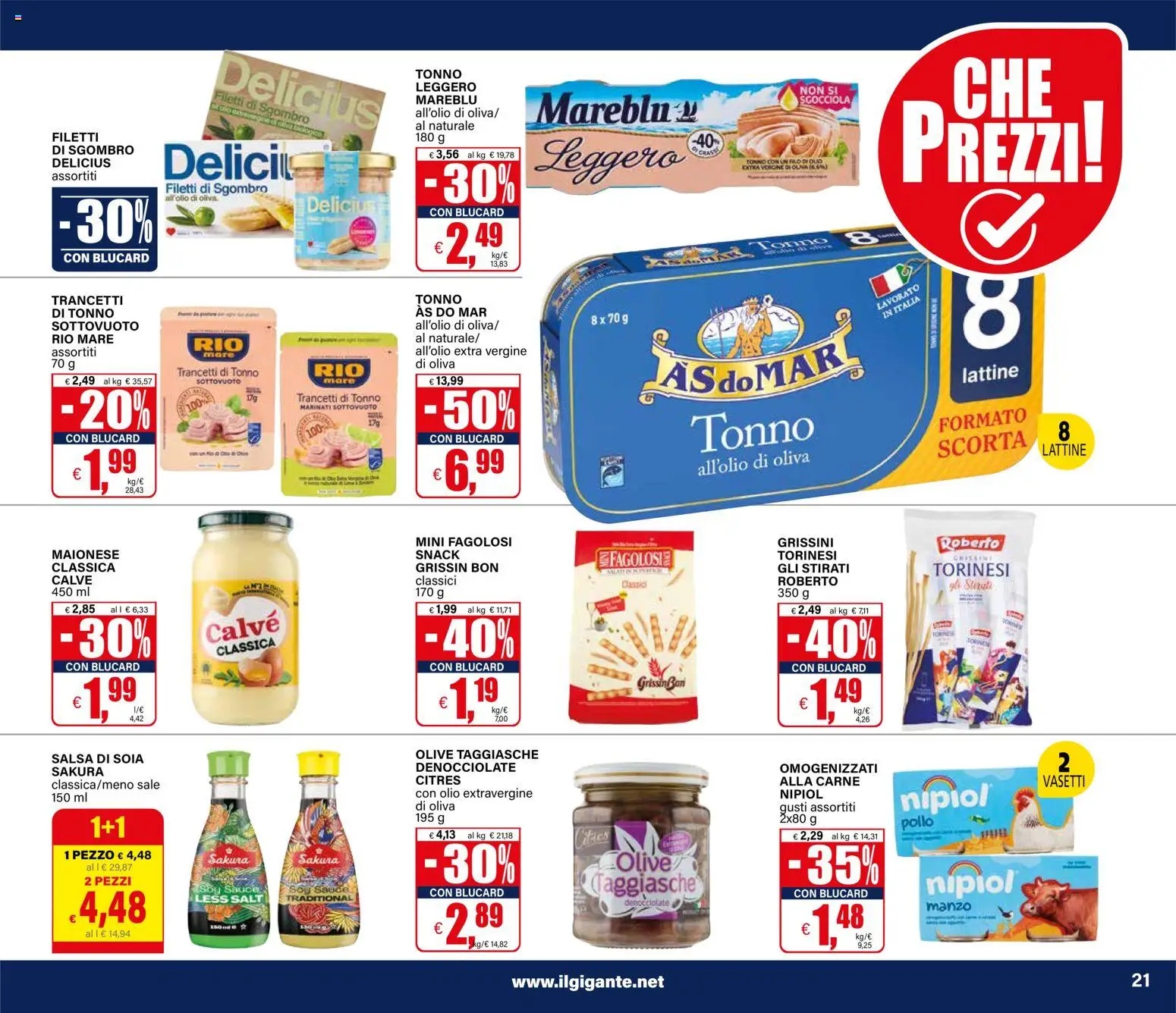 Volantino Il Gigante del 12.03.2026 | Pagina: 21 | Prodotti: Pollo, Maionese, Olive, Tonno