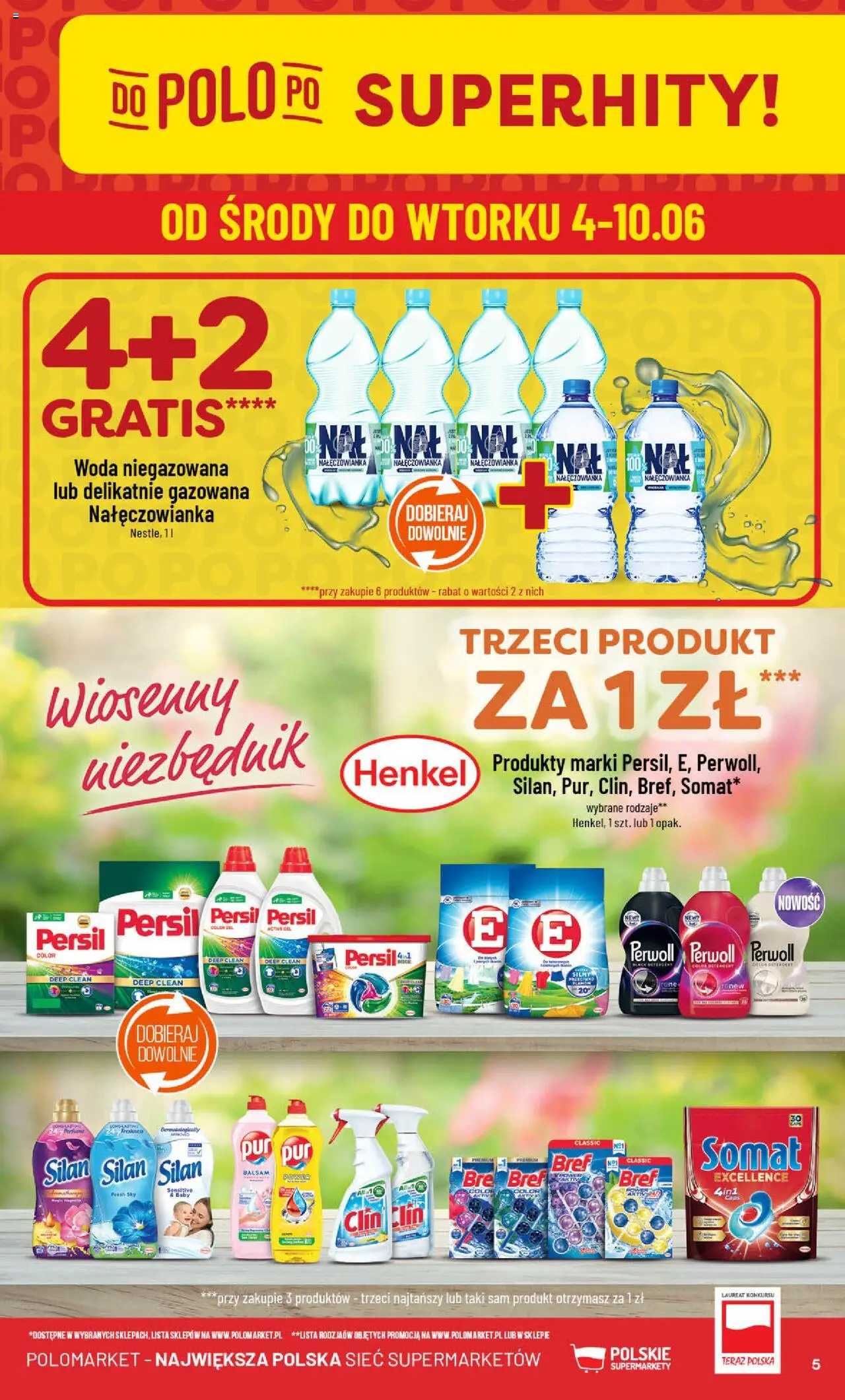 POLOmarket Gazetka od 04.06.2025 | Strona: 5 | Produkty: Persil, Woda niegazowana, Detergent, Woda