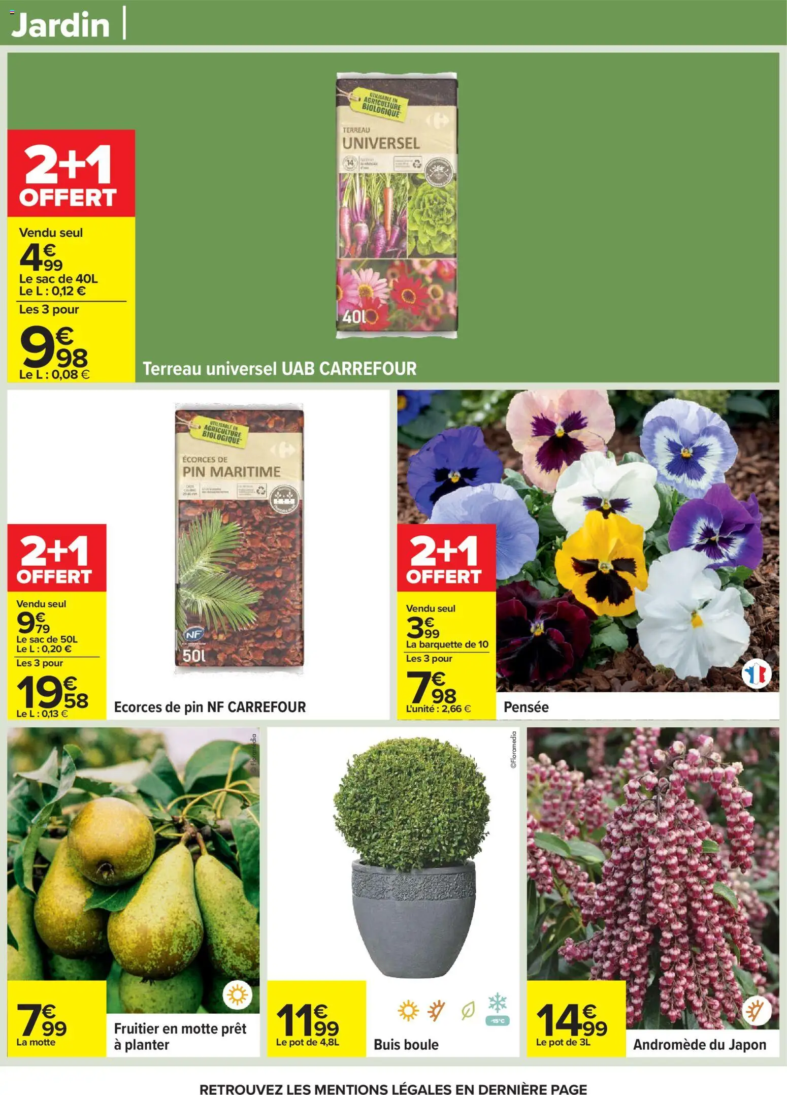 {H1} | Page: 73 | Produits: Écorces de pin, Sac, Terreau Universel, Terreau