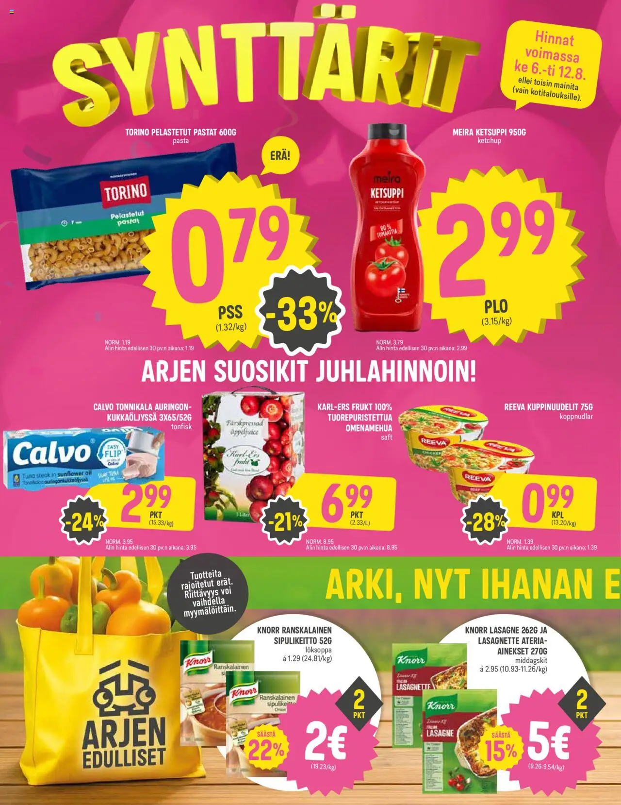  | Sivu: 4 | Tuotteet: Voi, Pasta, Ketsuppi, Tonnikala