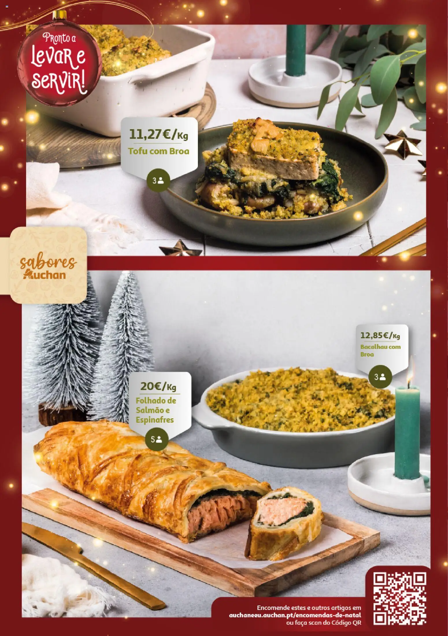 Auchan - Encomendas Natal e Ano Novo │ válido de 13.11.2025 | Página: 4 | Produtos: Espinafres, Faca, Bacalhau, Salmão
