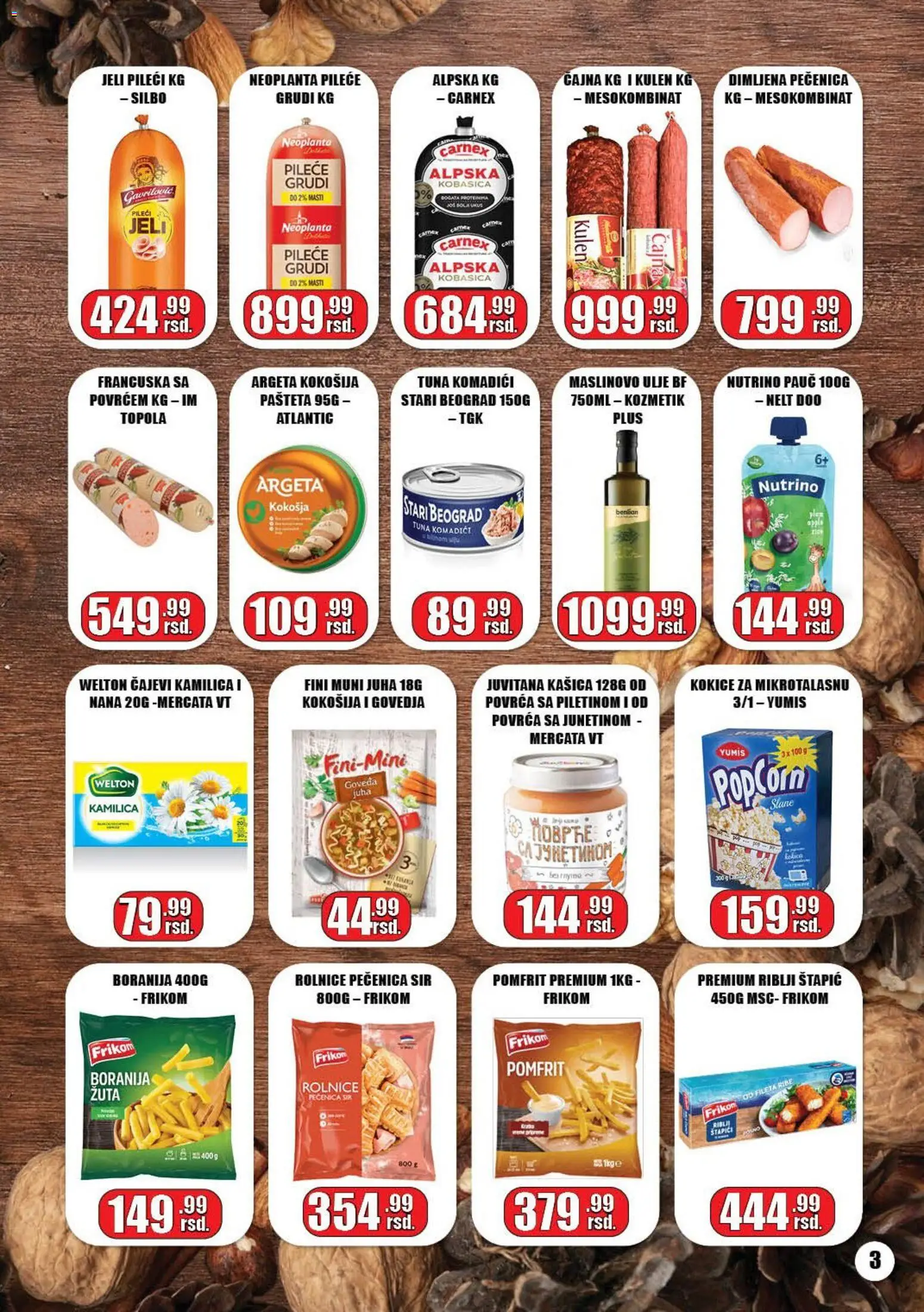 Gala MARKET katalog - važi od 05.11.2025 | Strana: 3 | Proizvode: Maslinovo ulje, Kobasica, Pečenica, Pašteta