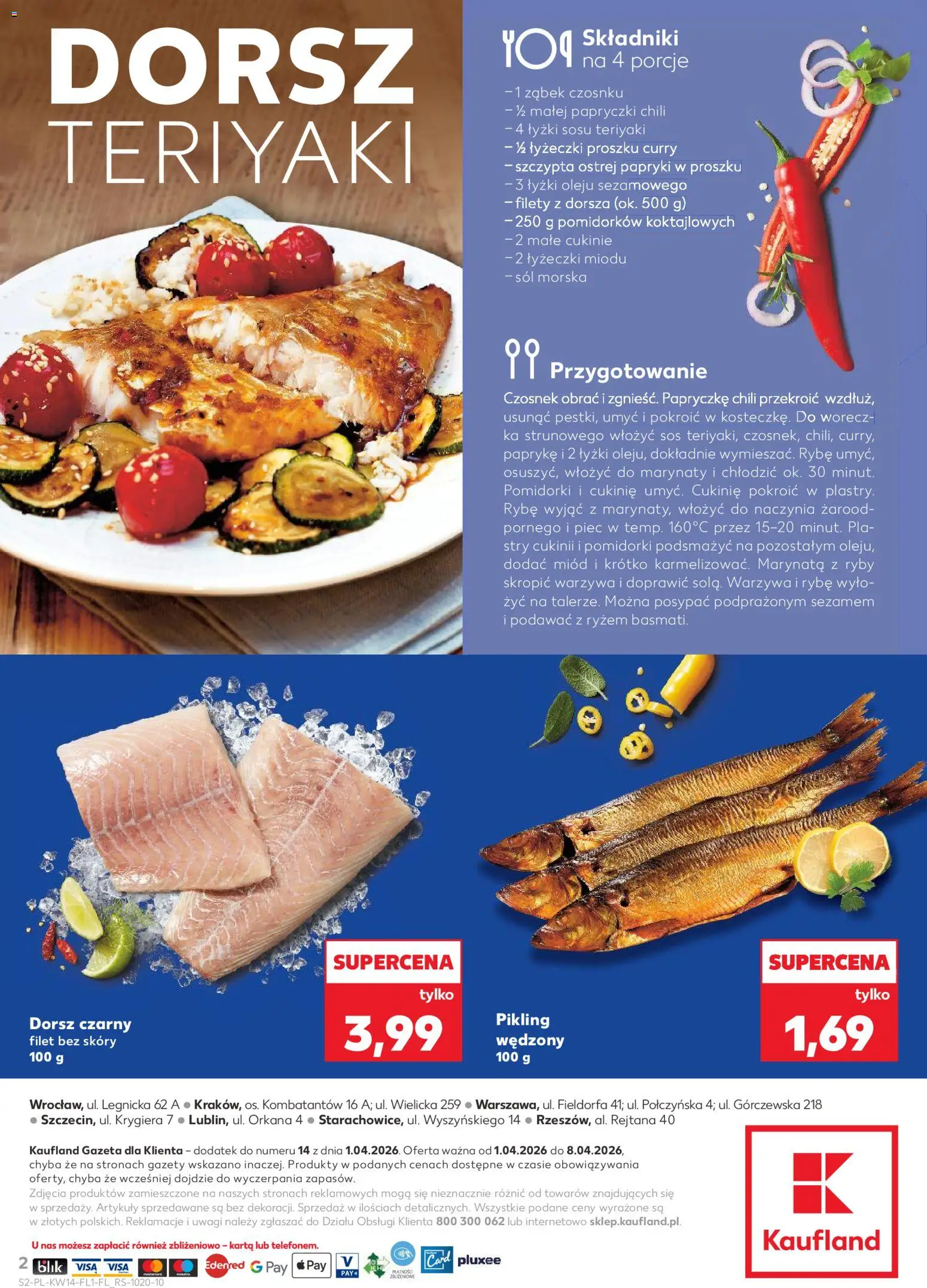 Kaufland Polsko leták - Jest fresz od 01.04.2026 | Strana: 2 | Produkty: Ryby, Filet