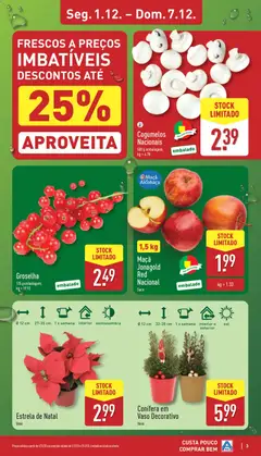 Pré-visualização Aldi folheto válido de 01.12.2025 | Página: 3 | Produtos: Maça, Vaso, Cogumelos
