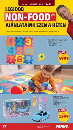 JÁTSZÓSZŐNYEG POLIFOAM PUZZLE*, anyaga: PE, mérete: 32 x 32 x 1 cm / db, a számok kivehetők, 9 db/cs., 555 Ft/db, bolti készlet: min. 4 cs./üzlet - amely érvényes a következő dátumtól: 16.10.2025 | Oldal: 33
