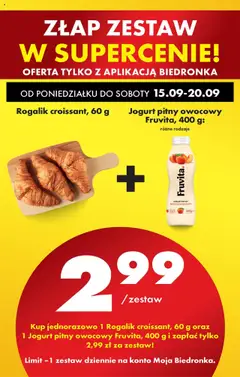 Jogurt pitny owocowy Fruvita, 400 g:, Fruit yogurt drink, 400 g, various types od 15.09.2025 | Strona: 76