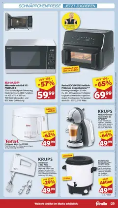 Famila Nordwest Prospekt 	 ab 13.10.2025 gültig | Seite: 34 | Produkte: Mikrowelle, Grill, Handmixer, Fritteuse