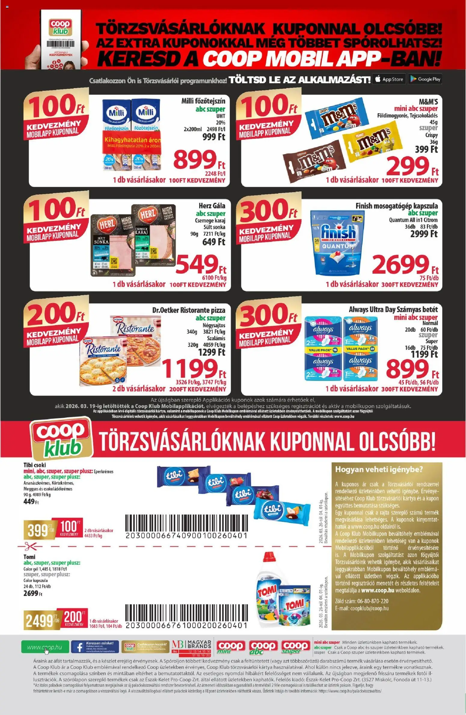 COOP akciós ujság - amely érvényes a következő dátumtól: 26.03.2026 | Oldal: 16 | Termékek: Sonka, Karaj, Pizza, Citrom