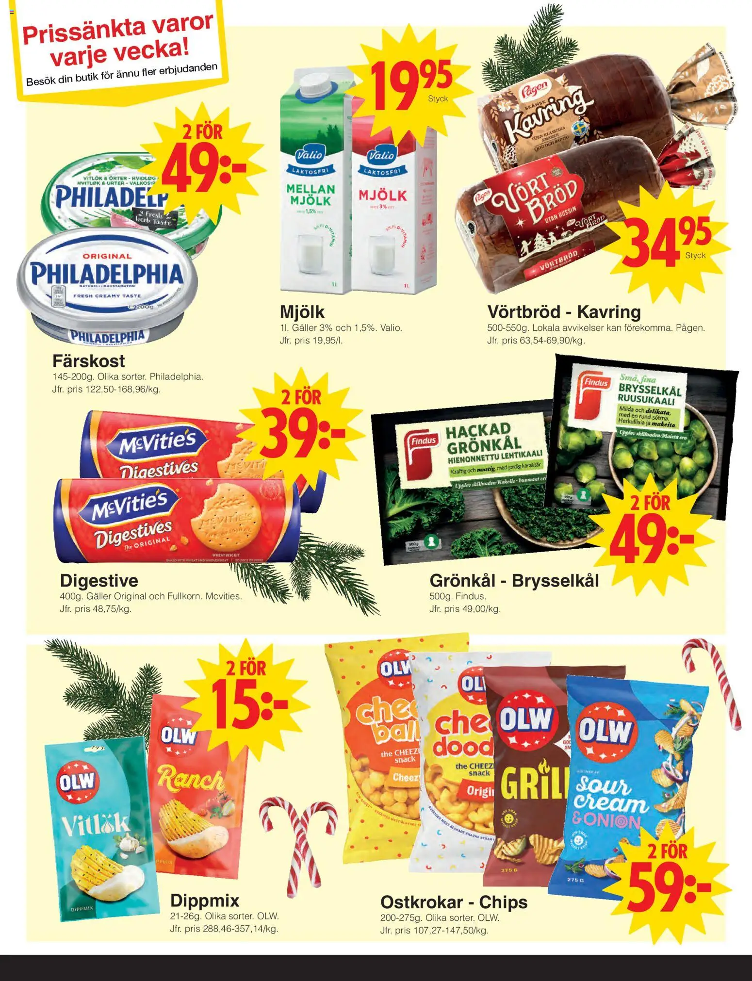 Matöppet reklamblad aktuell från 15.12.2025 | Sida: 3 | Produkter: Digestive, Galler, Chips, Bröd