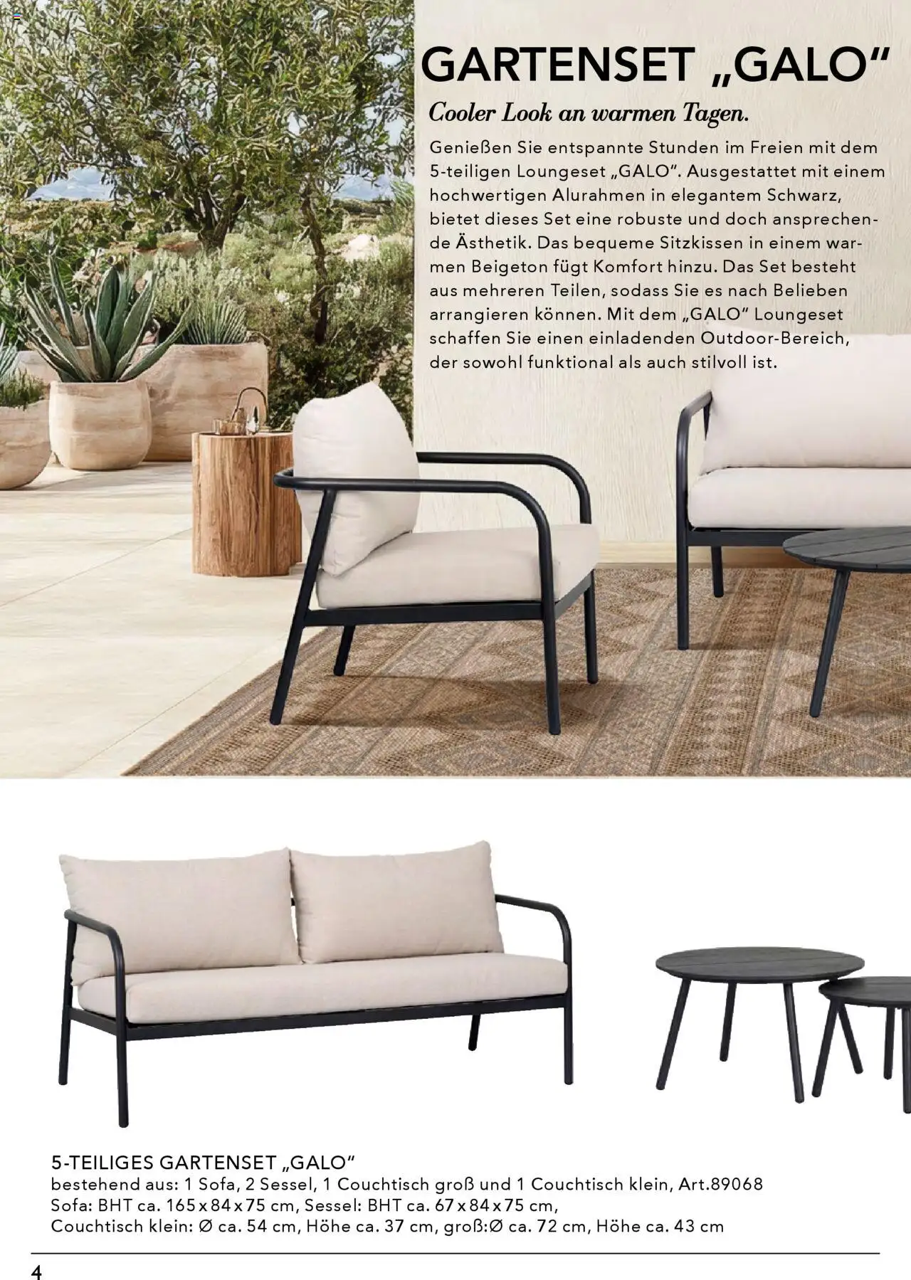 Rahaus Prospekt Gartenmöbel – gültig ab 07.04.2025 | Seite: 4 | Produkte: Sofa, Sessel, Couchtisch