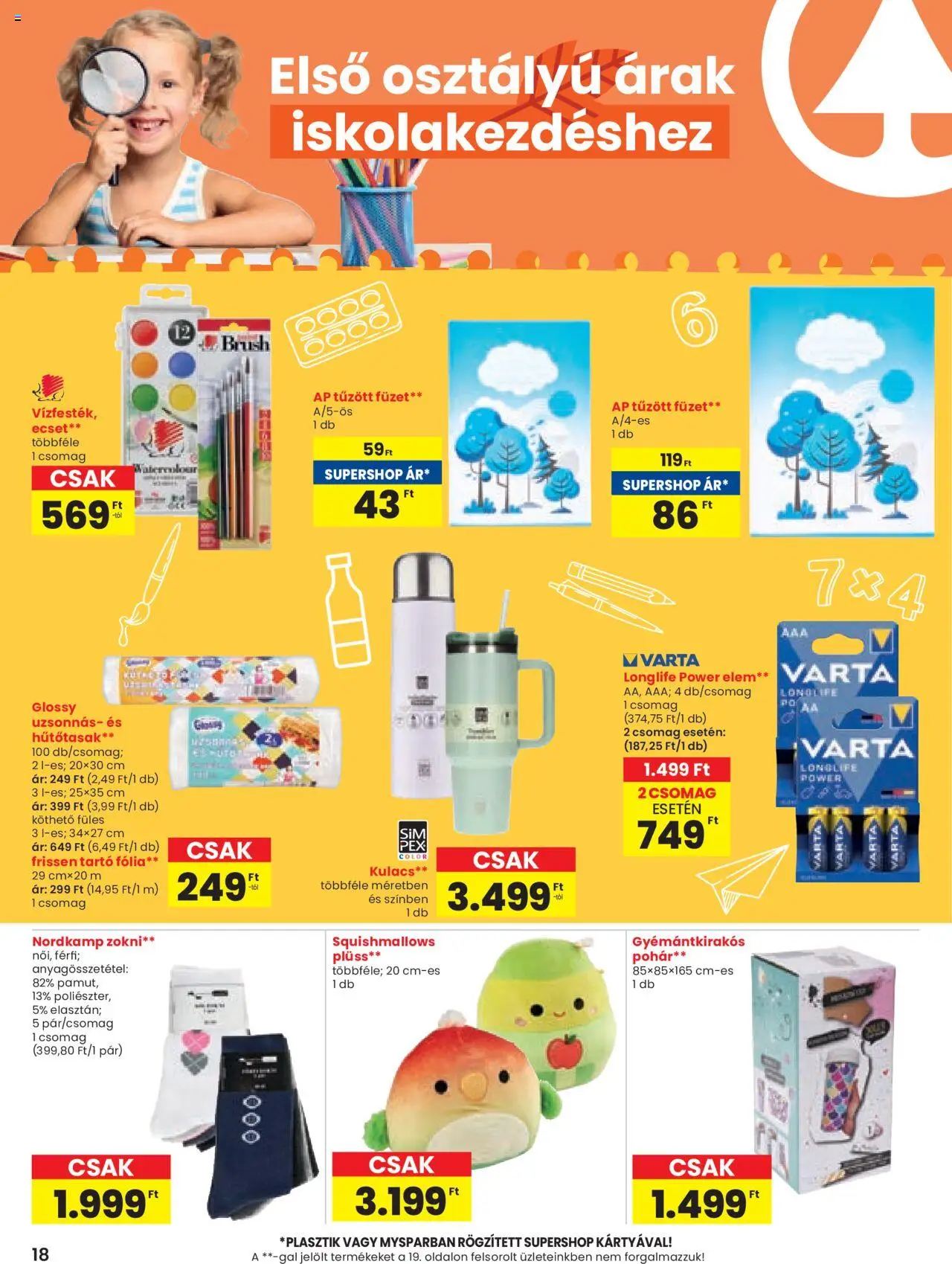 Spar akciós ujság - amely érvényes a következő dátumtól: 14.08.2025 | Oldal: 18 | Termékek: Plüss, Ecset, Pohár, Zokni